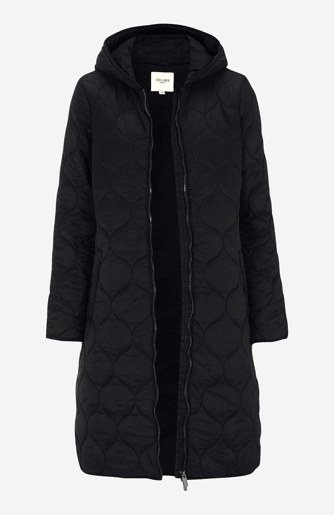 Quilted coat with hood