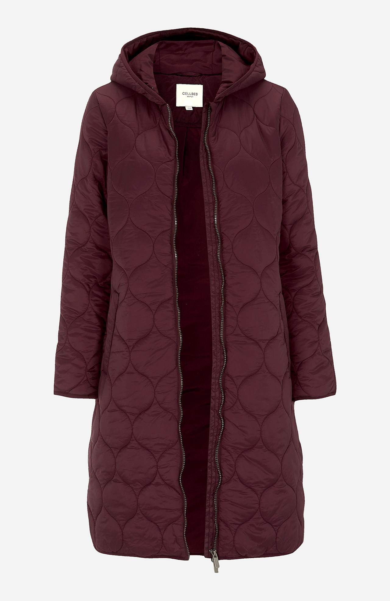 Quilted coat with hood