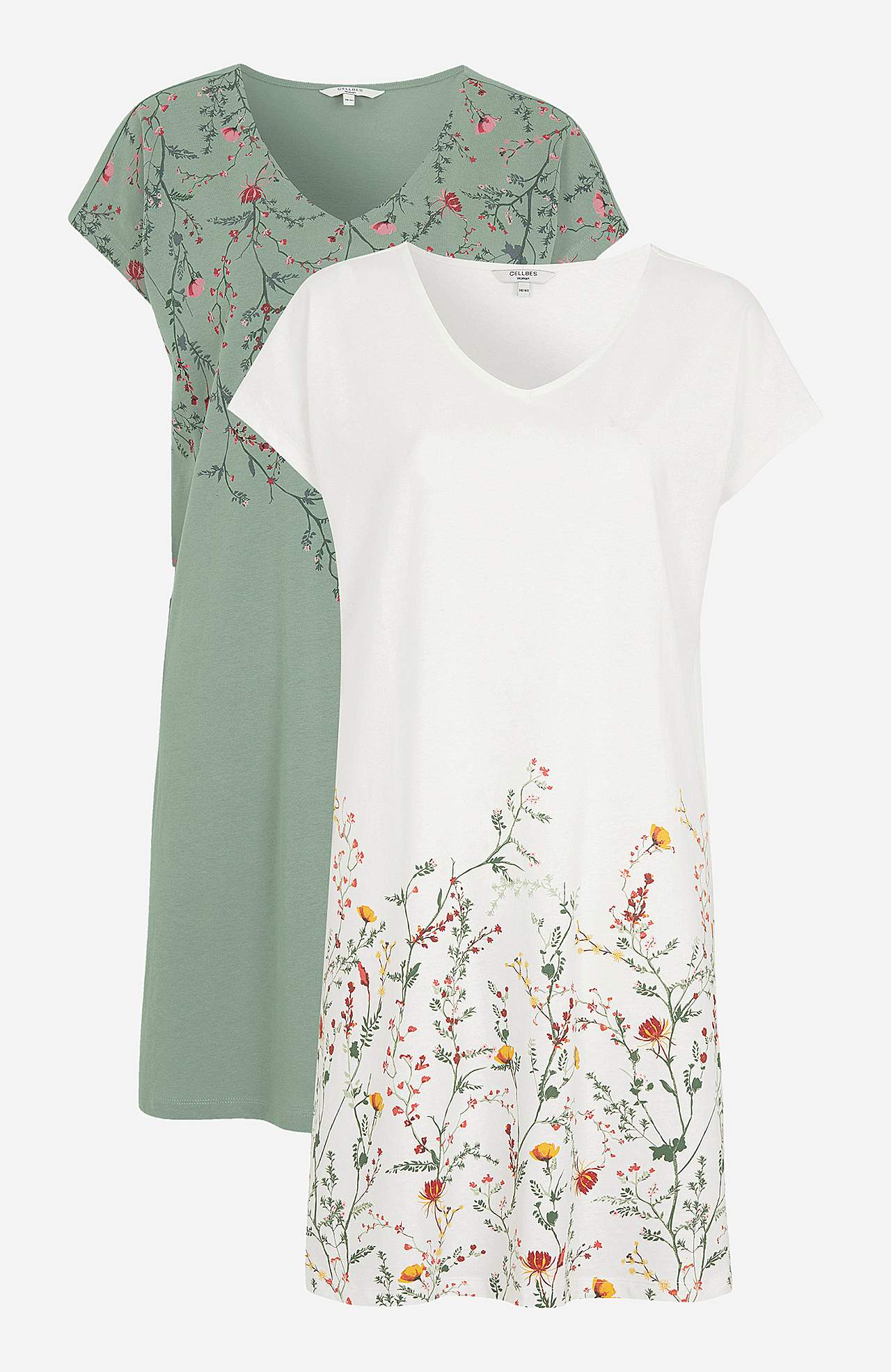 Nightdress in organic cotton Cilla 2-pack