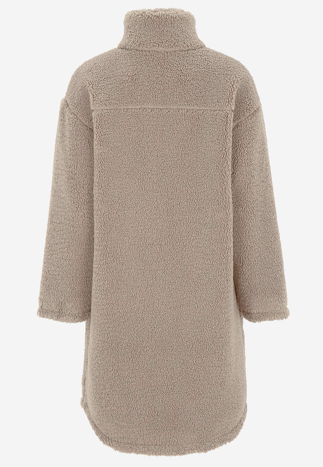 Pile jacket with high collar