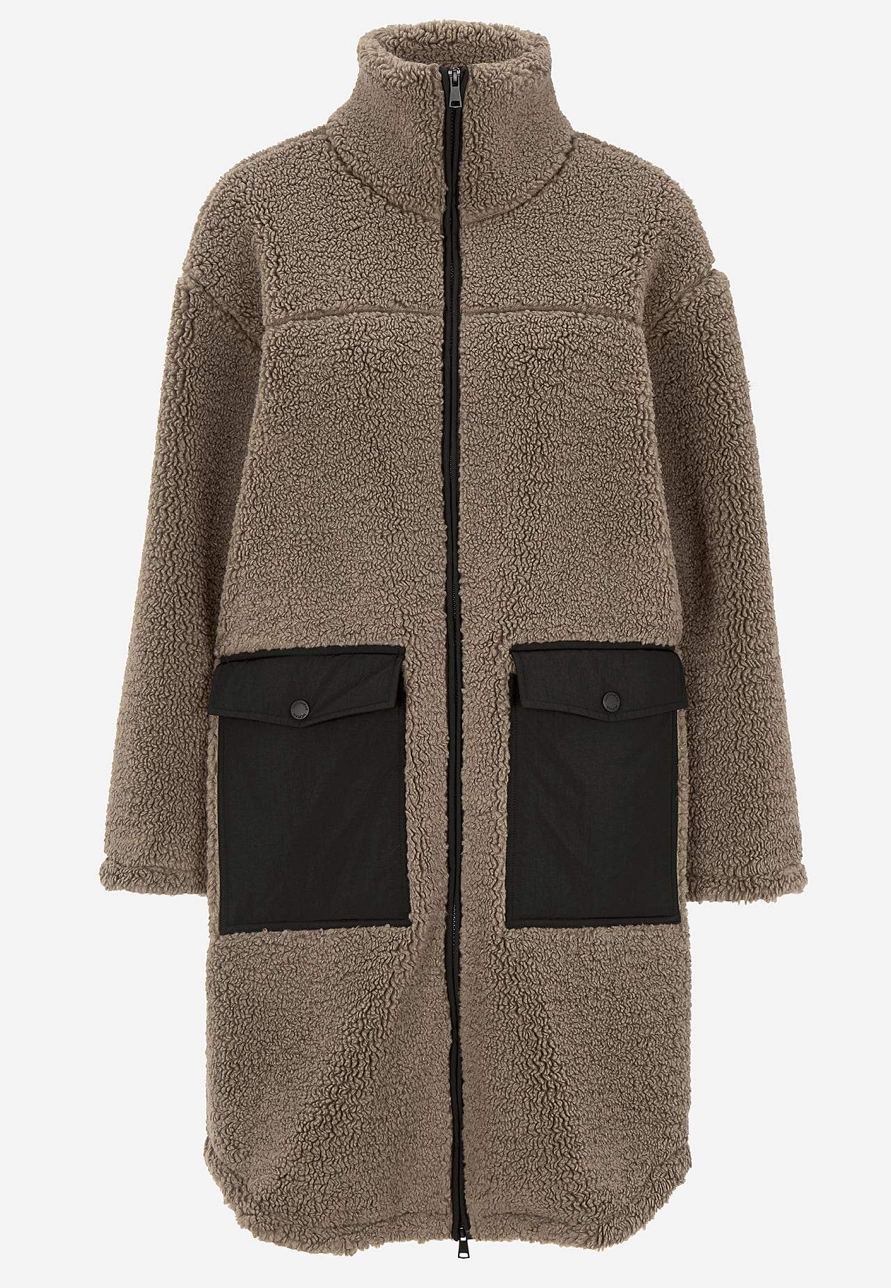 Pile jacket with high collar