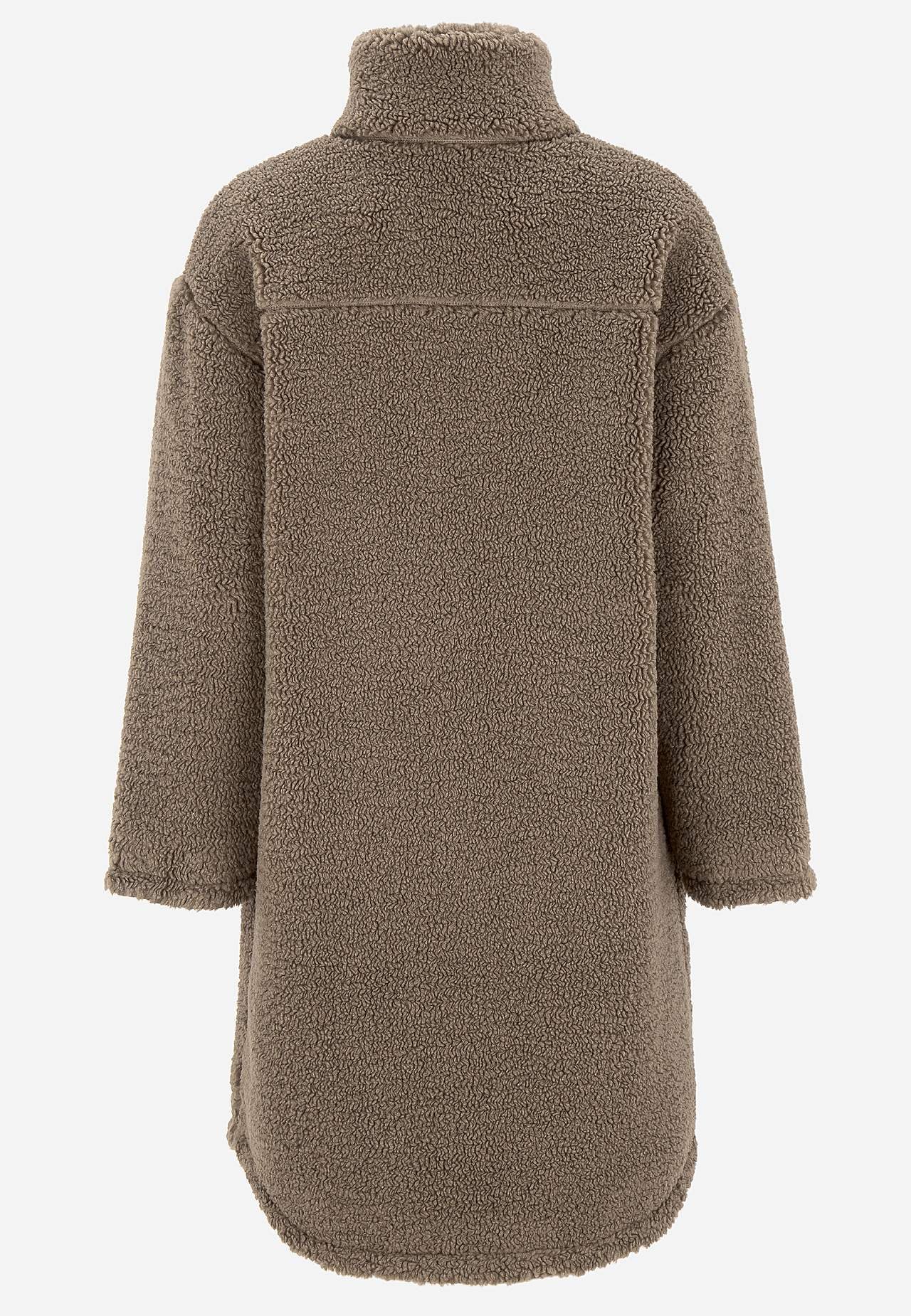 Pile jacket with high collar