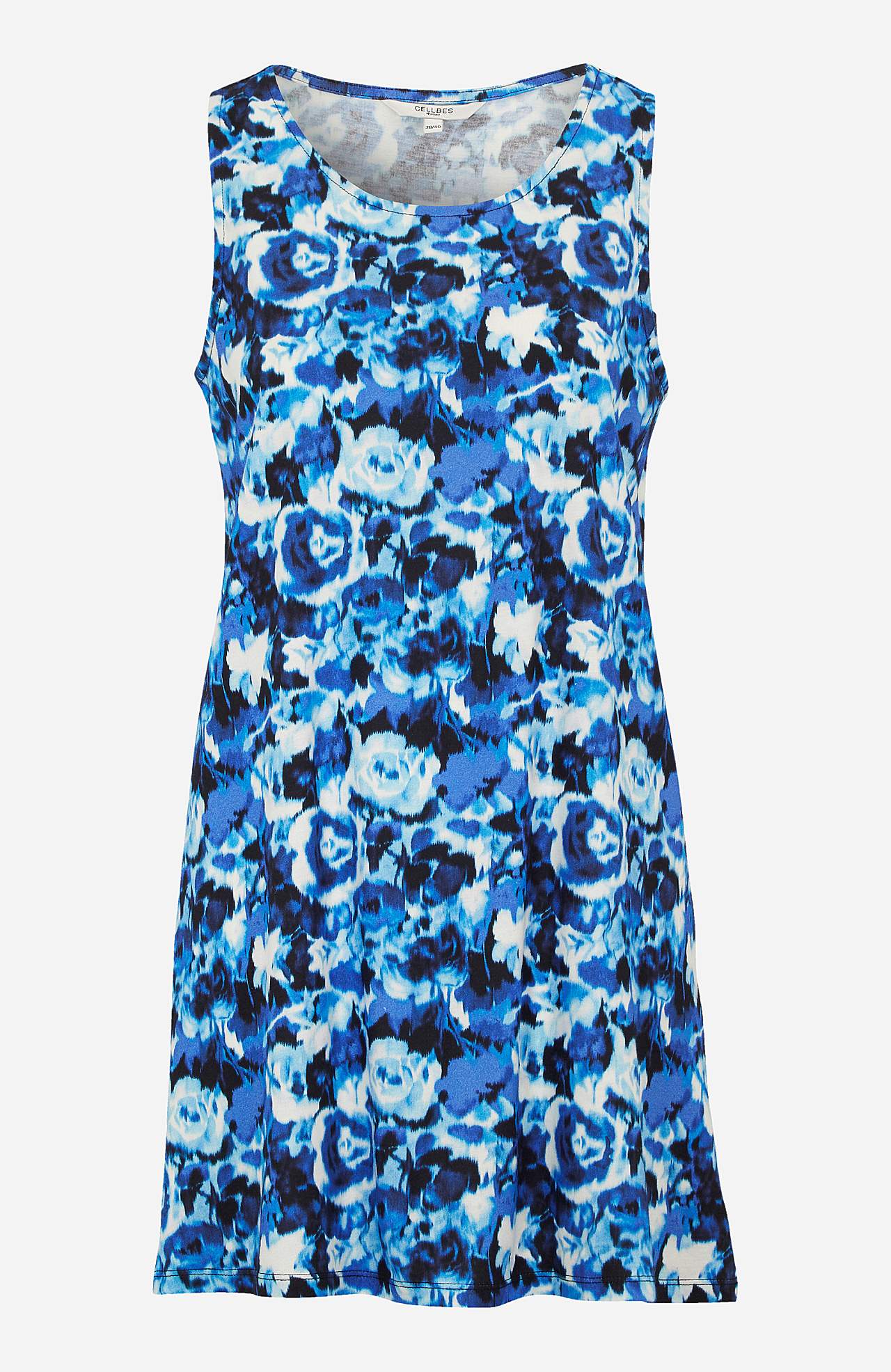 Sleeveless, patterned jersey tuniq