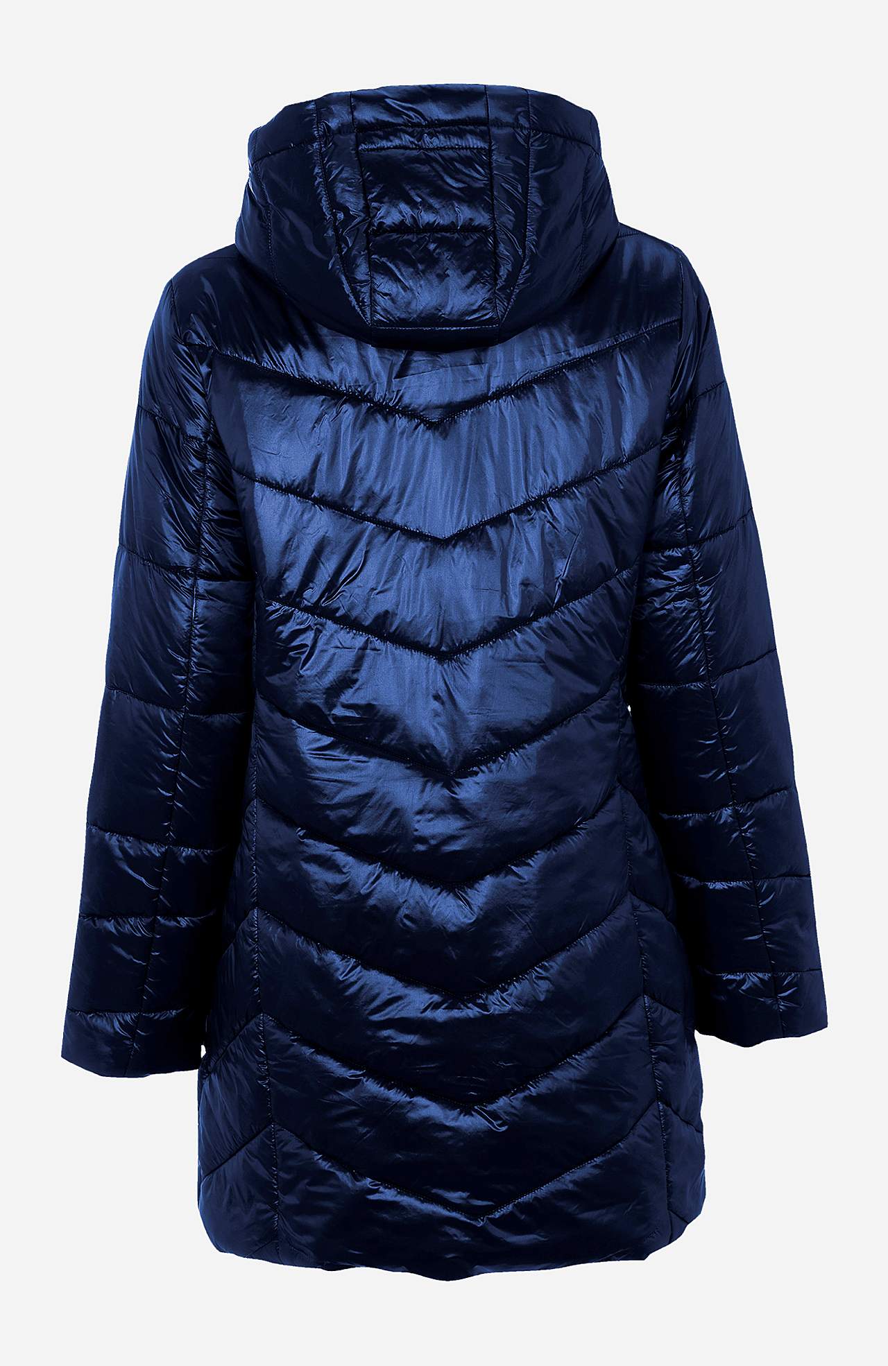 Padded jacket with shimmering fabric