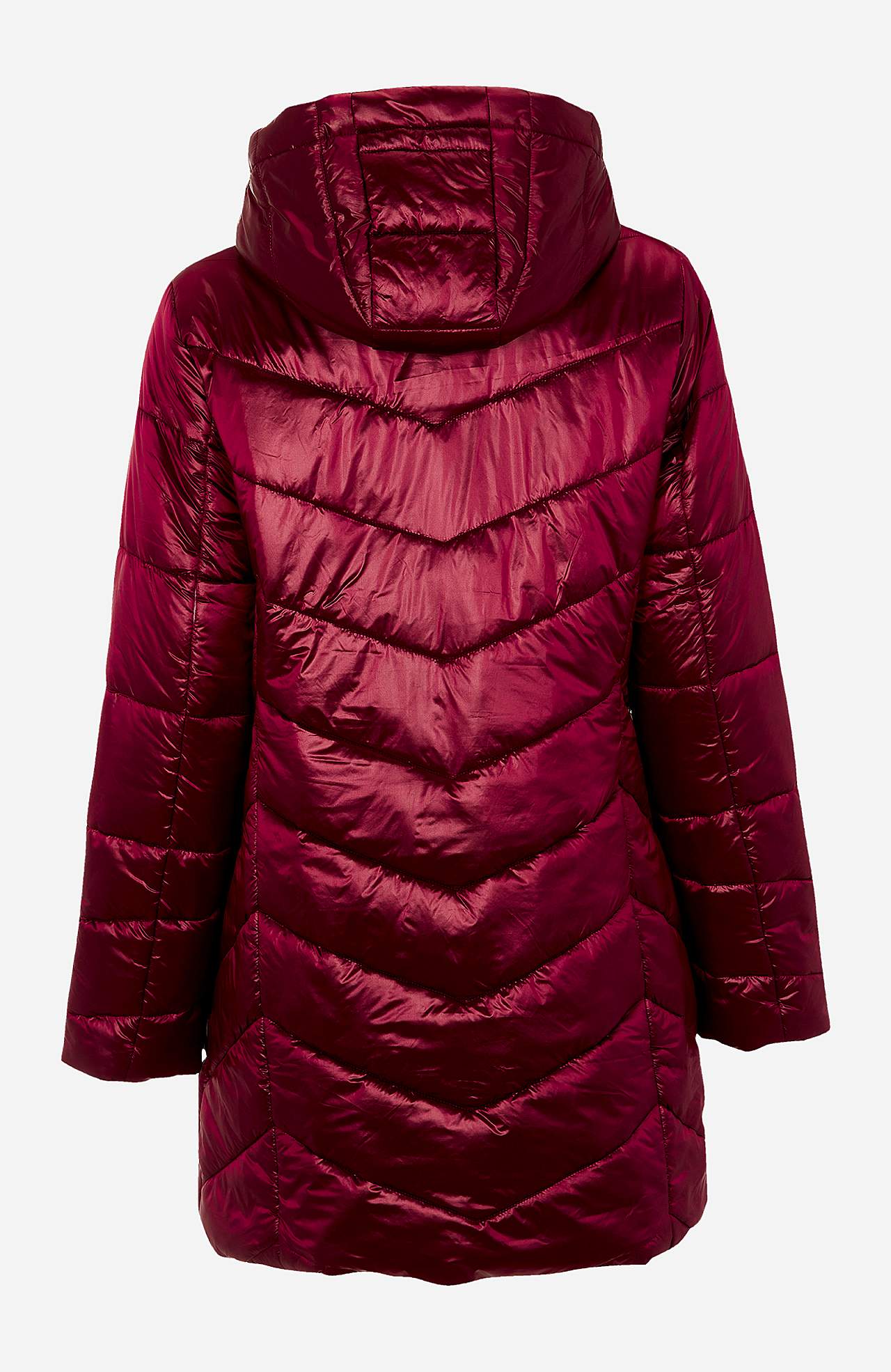 Padded jacket with shimmering fabric