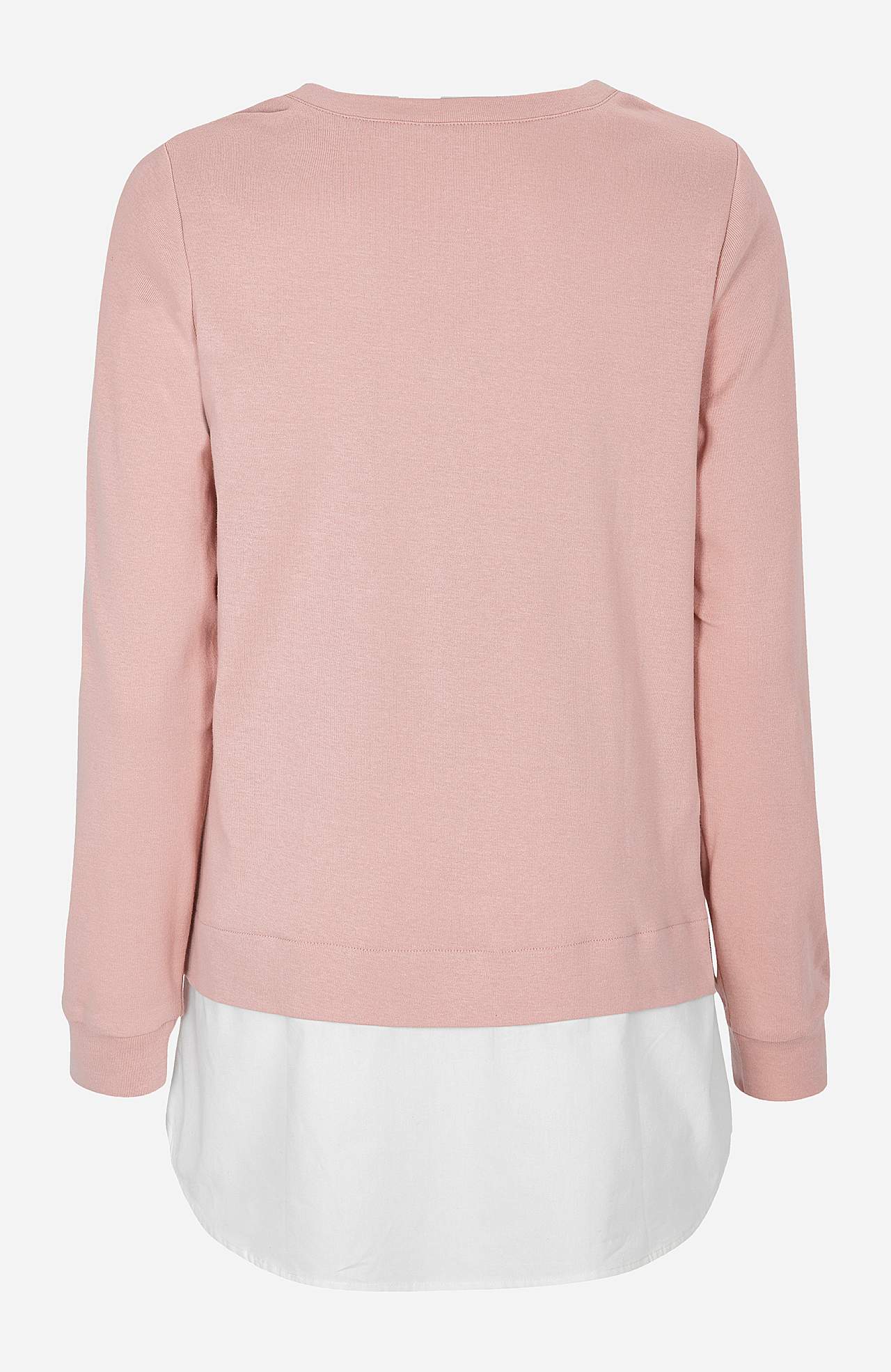 Jersey top with sewn shirt collar