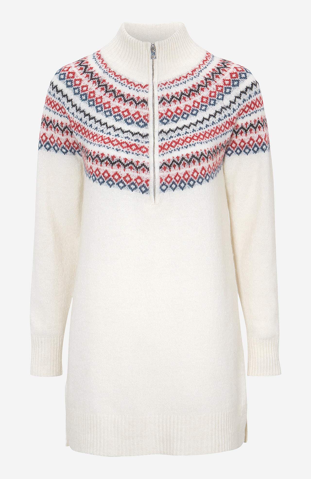 Jacquard patterned tunic in wool mix Farah