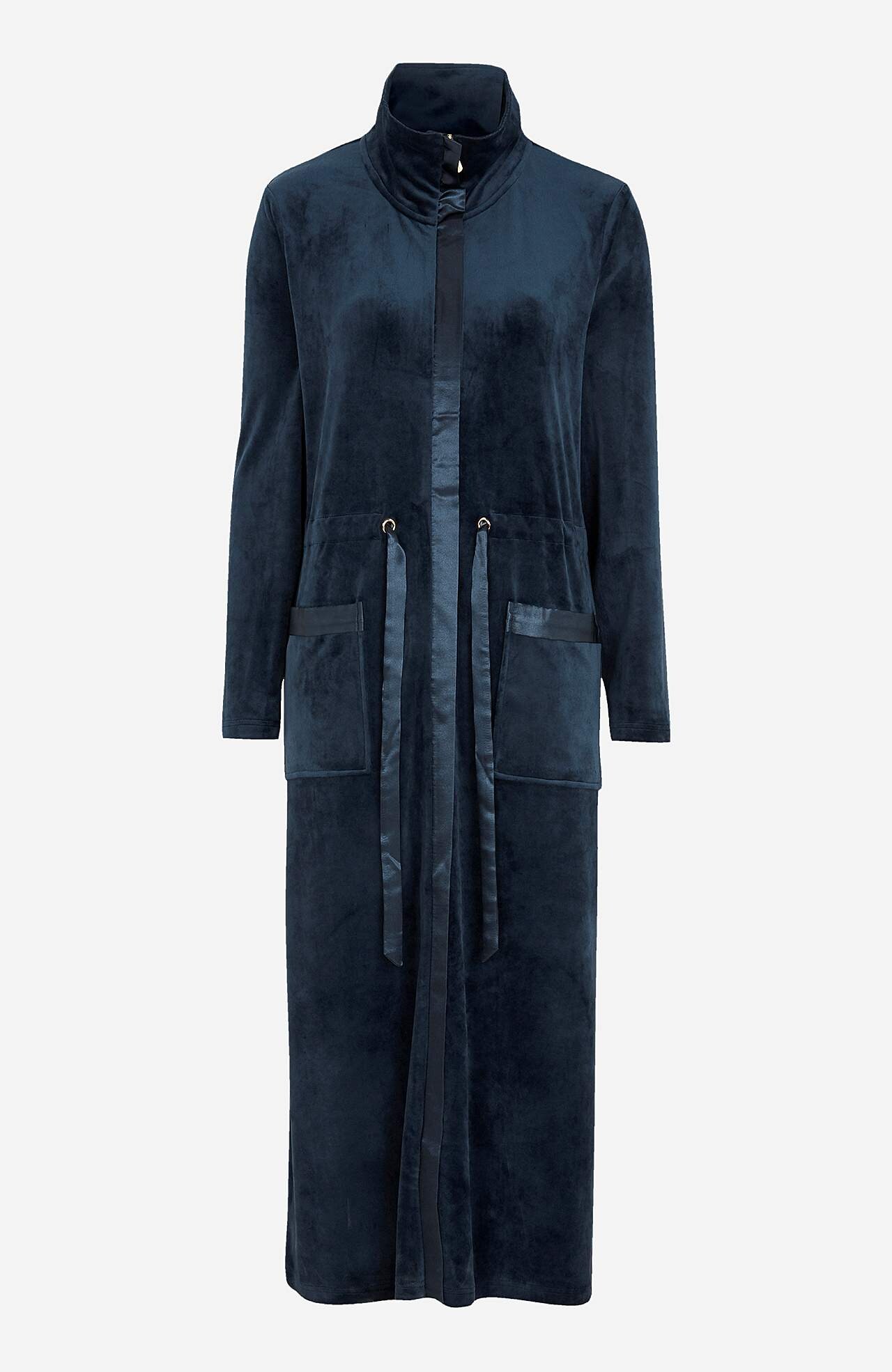 Velour dressing-gown with tie band at the waist Fanny