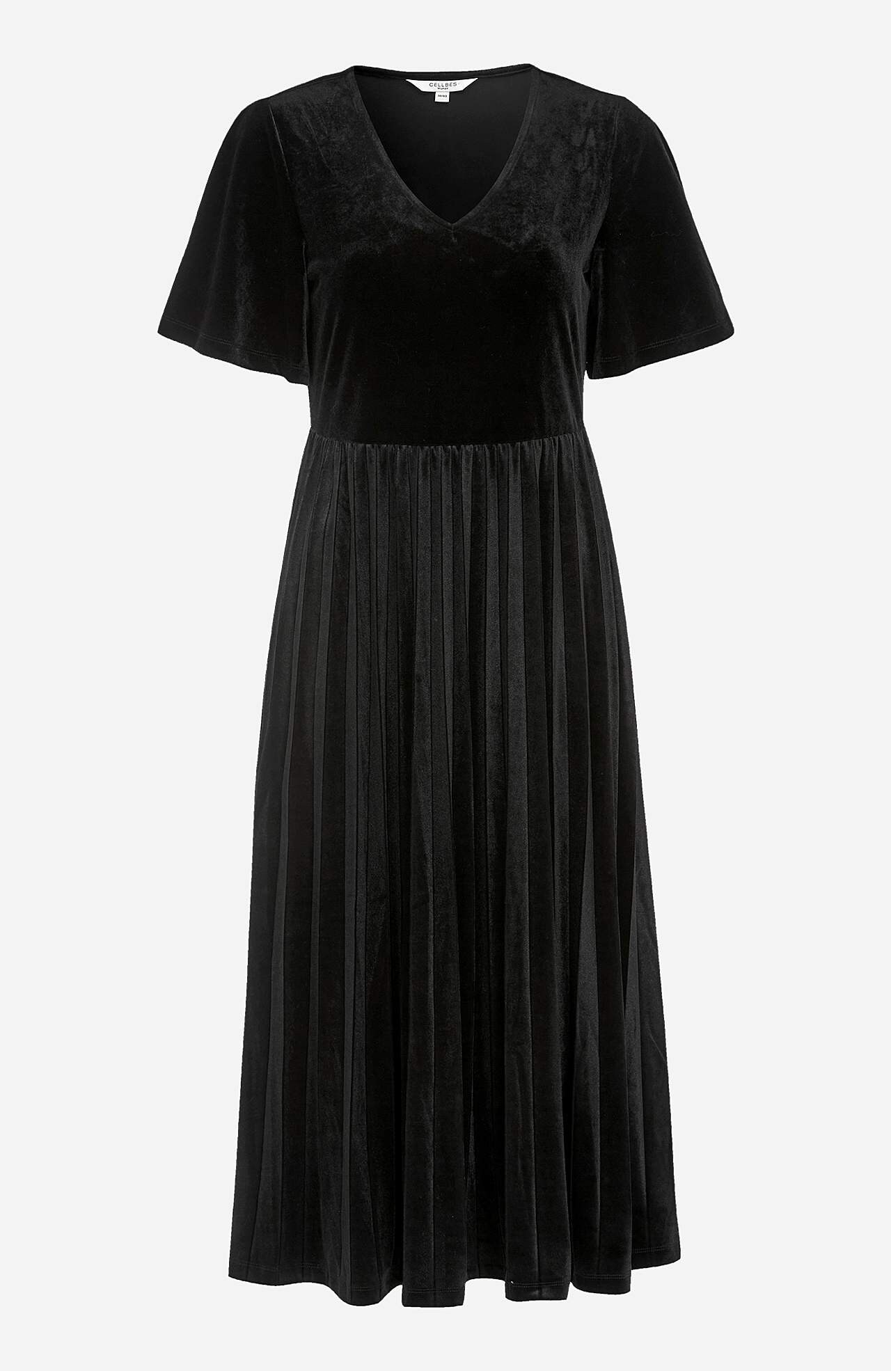 Pleated velvet dress