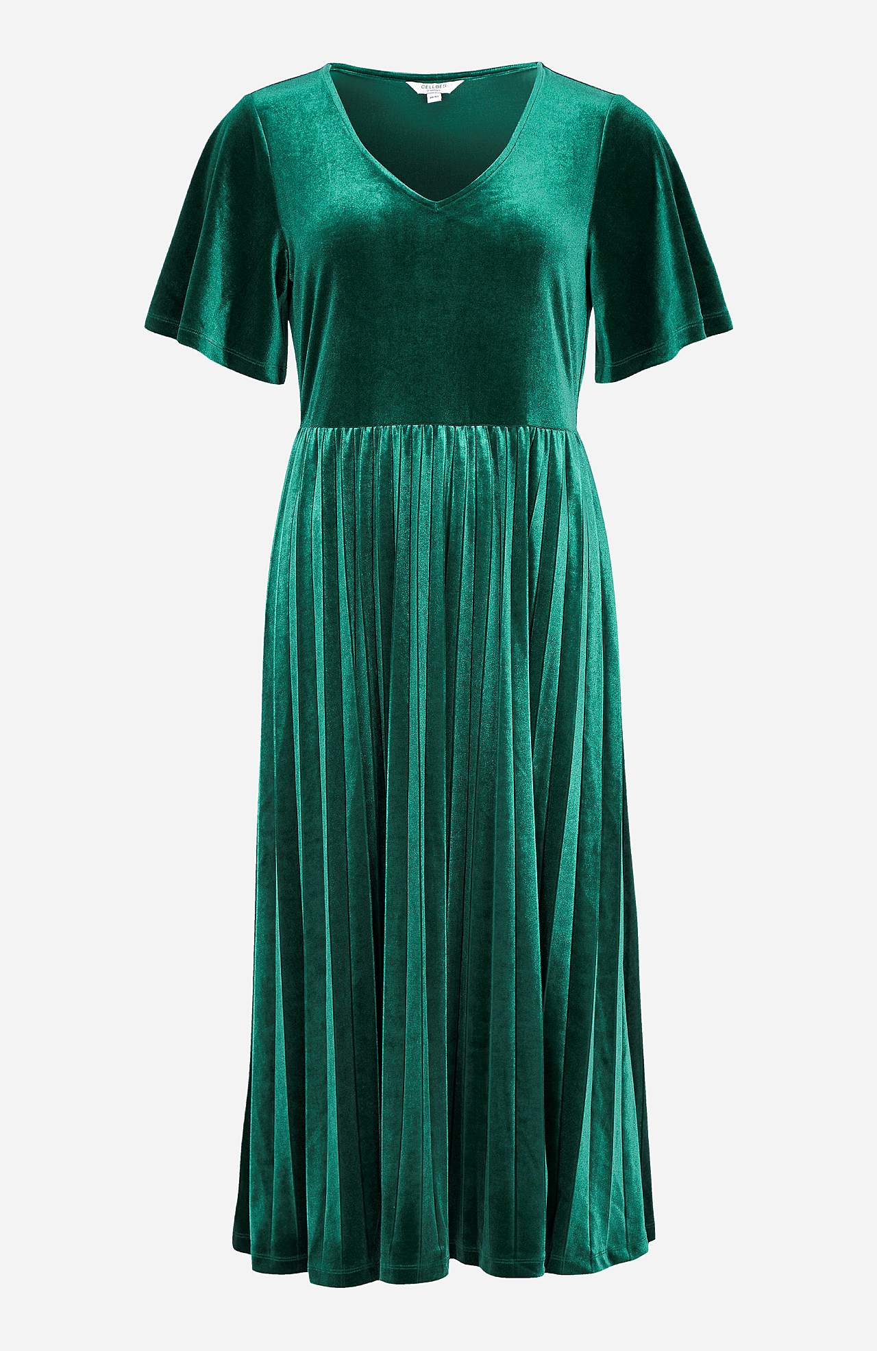 Pleated velvet dress