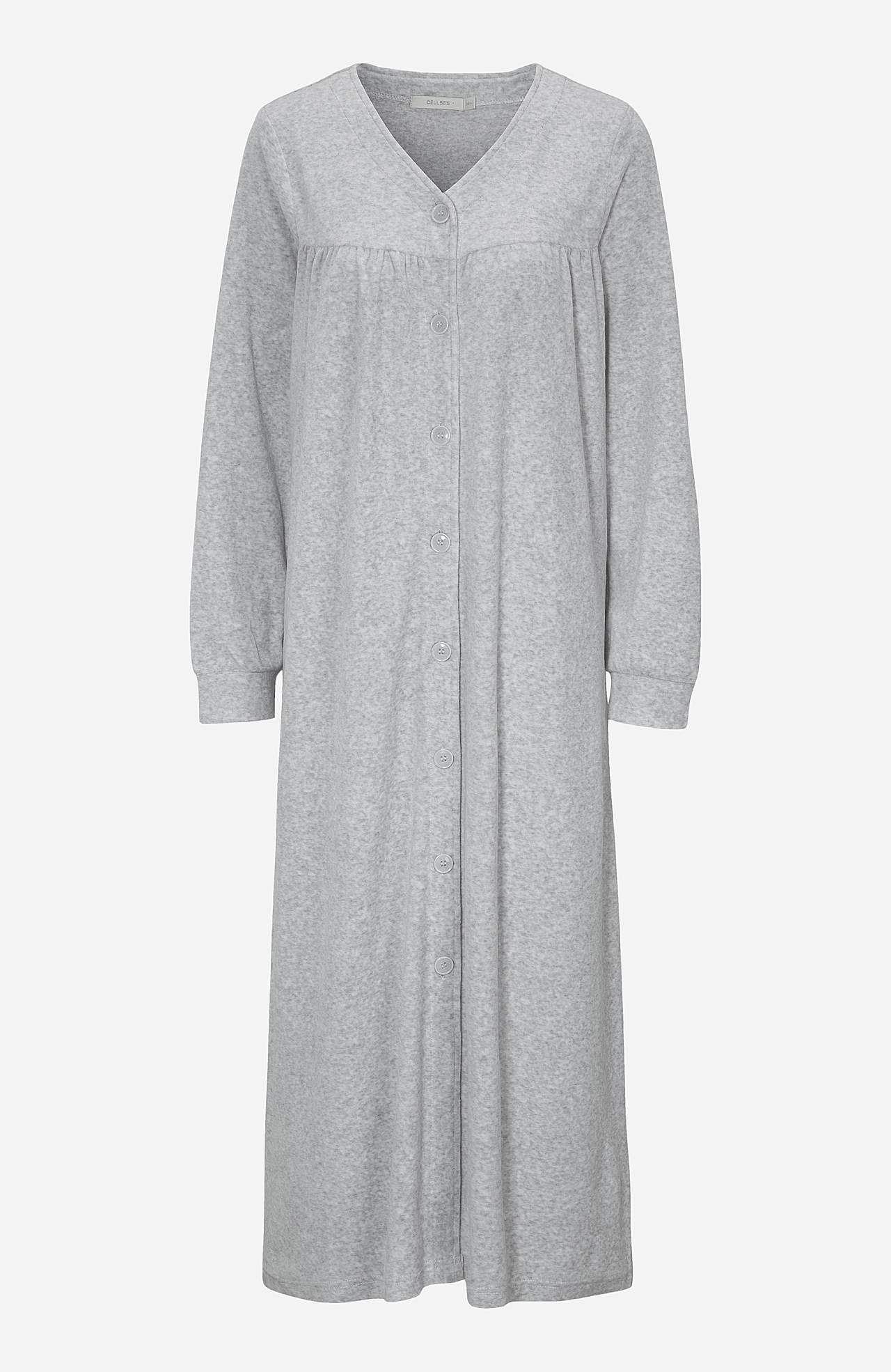 Long dressing gown in cotton velour