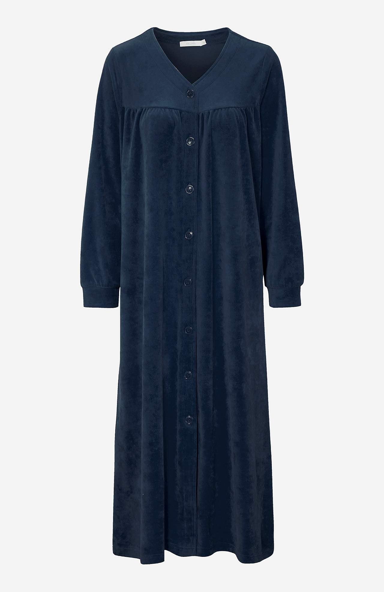 Long dressing gown in cotton velour