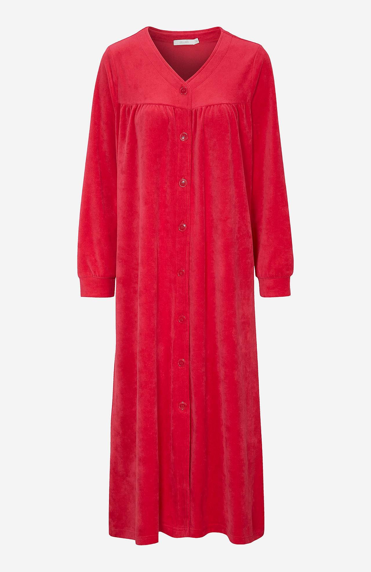 Long dressing gown in cotton velour