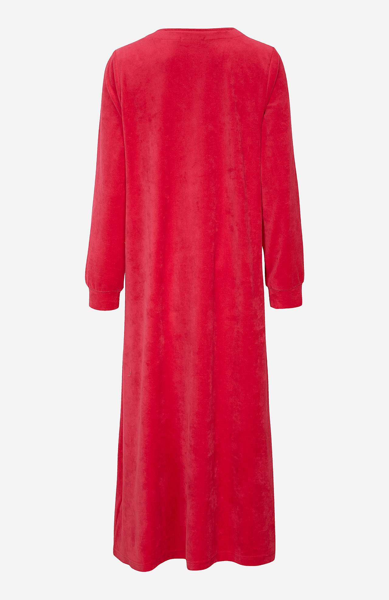 Long dressing gown in cotton velour