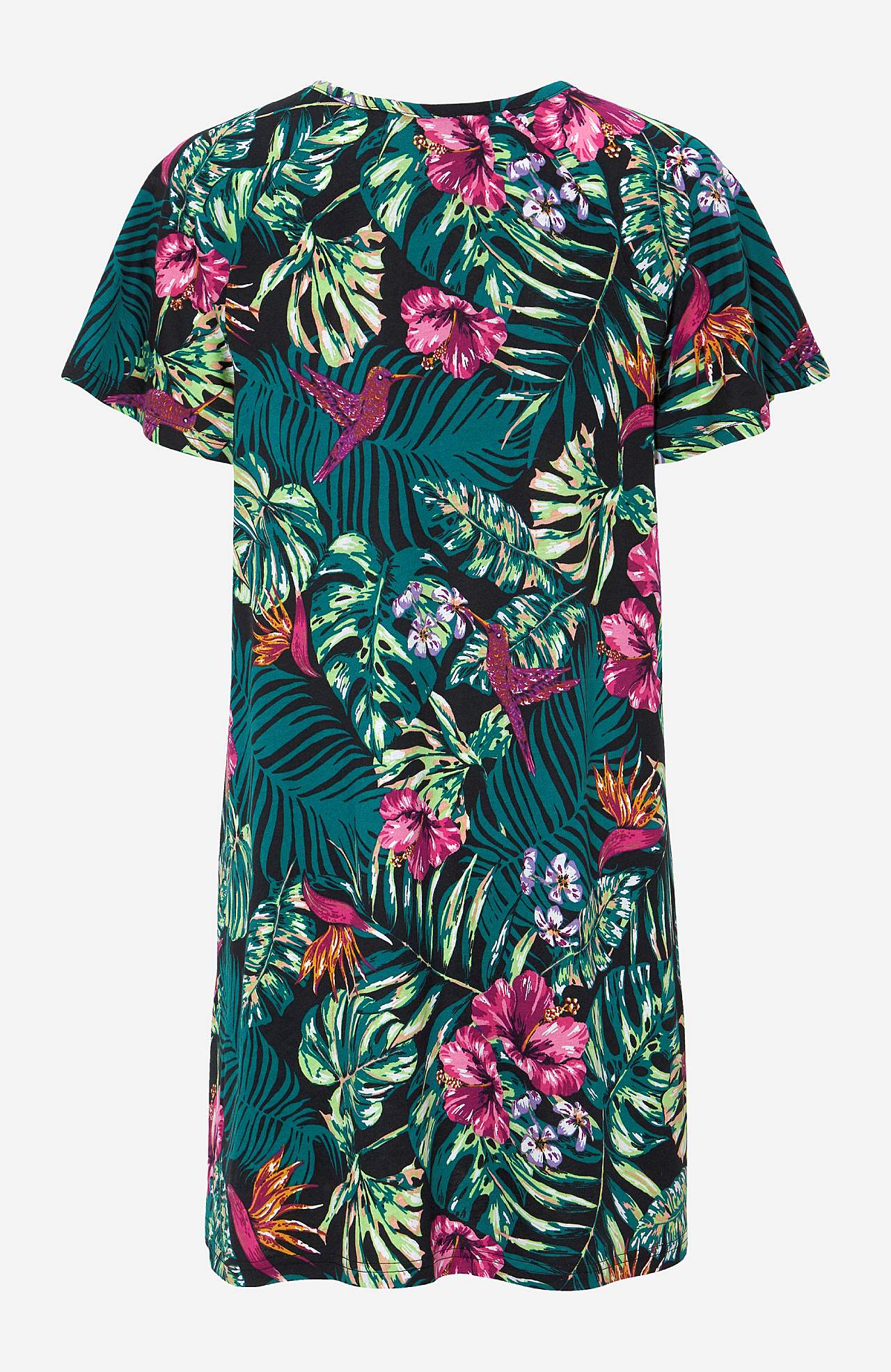 Jersey tuniq with a flower pattern