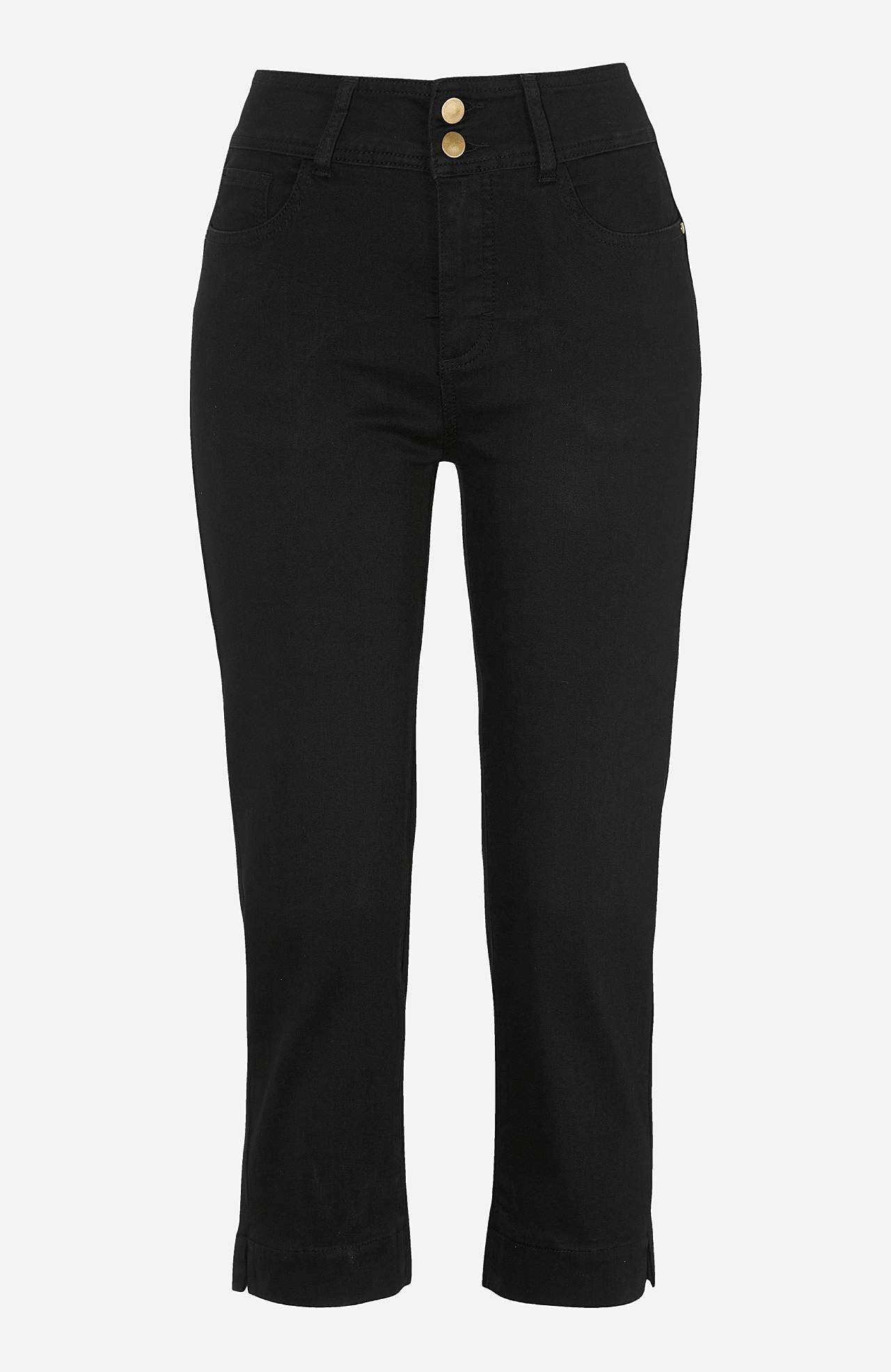 Stretchy crop jeans with shaping effect