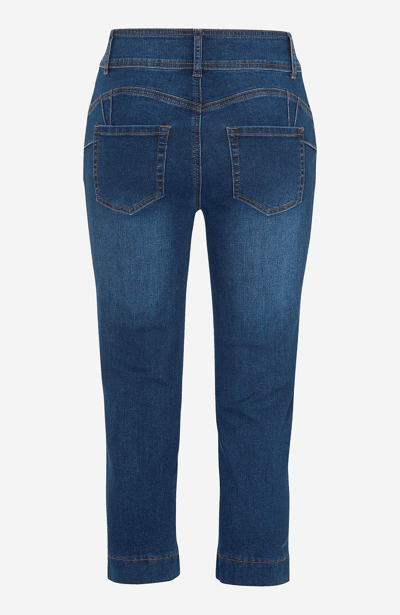 Stretchy crop jeans with shaping effect