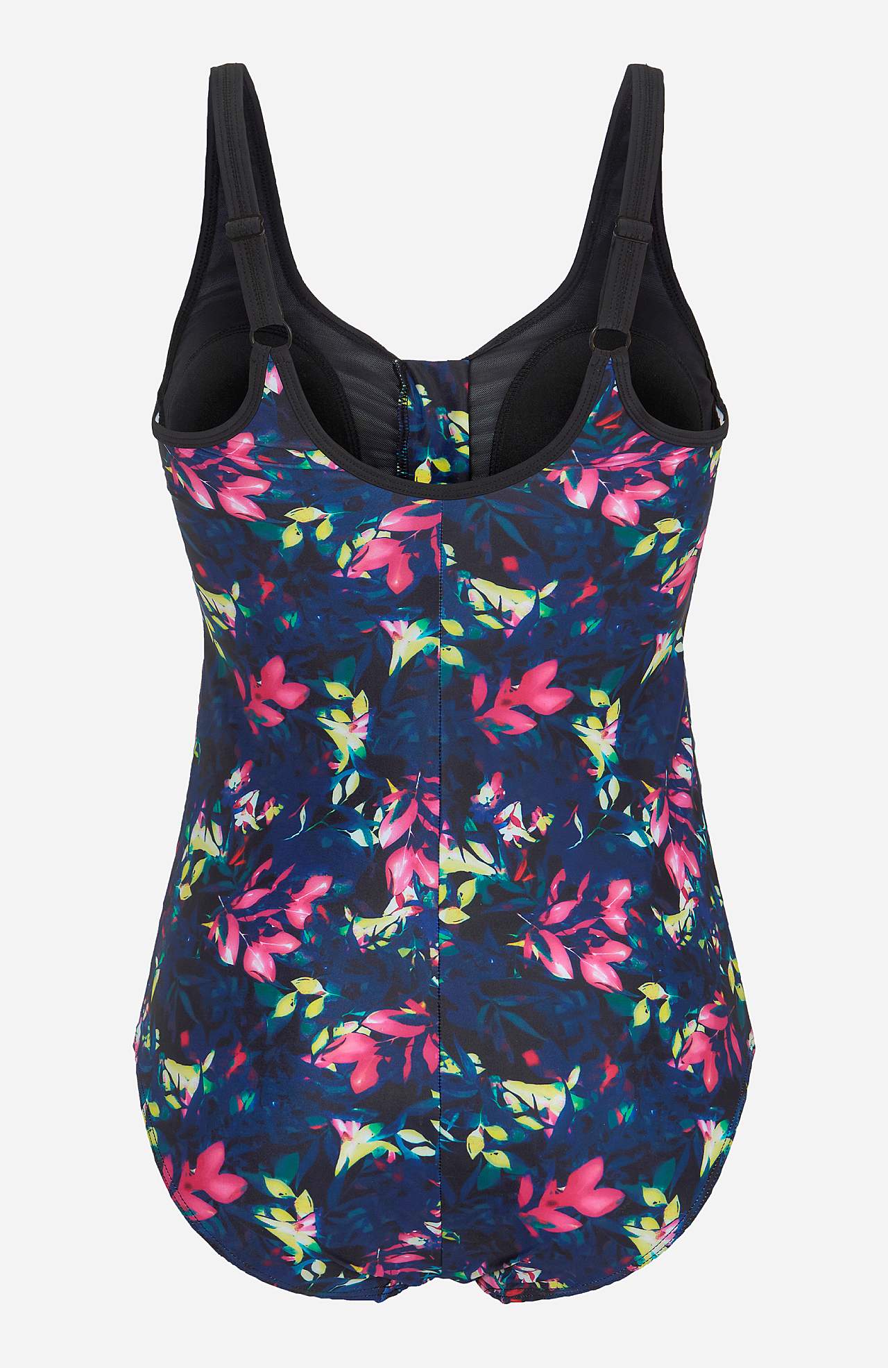 Patterned swimsuit with zip