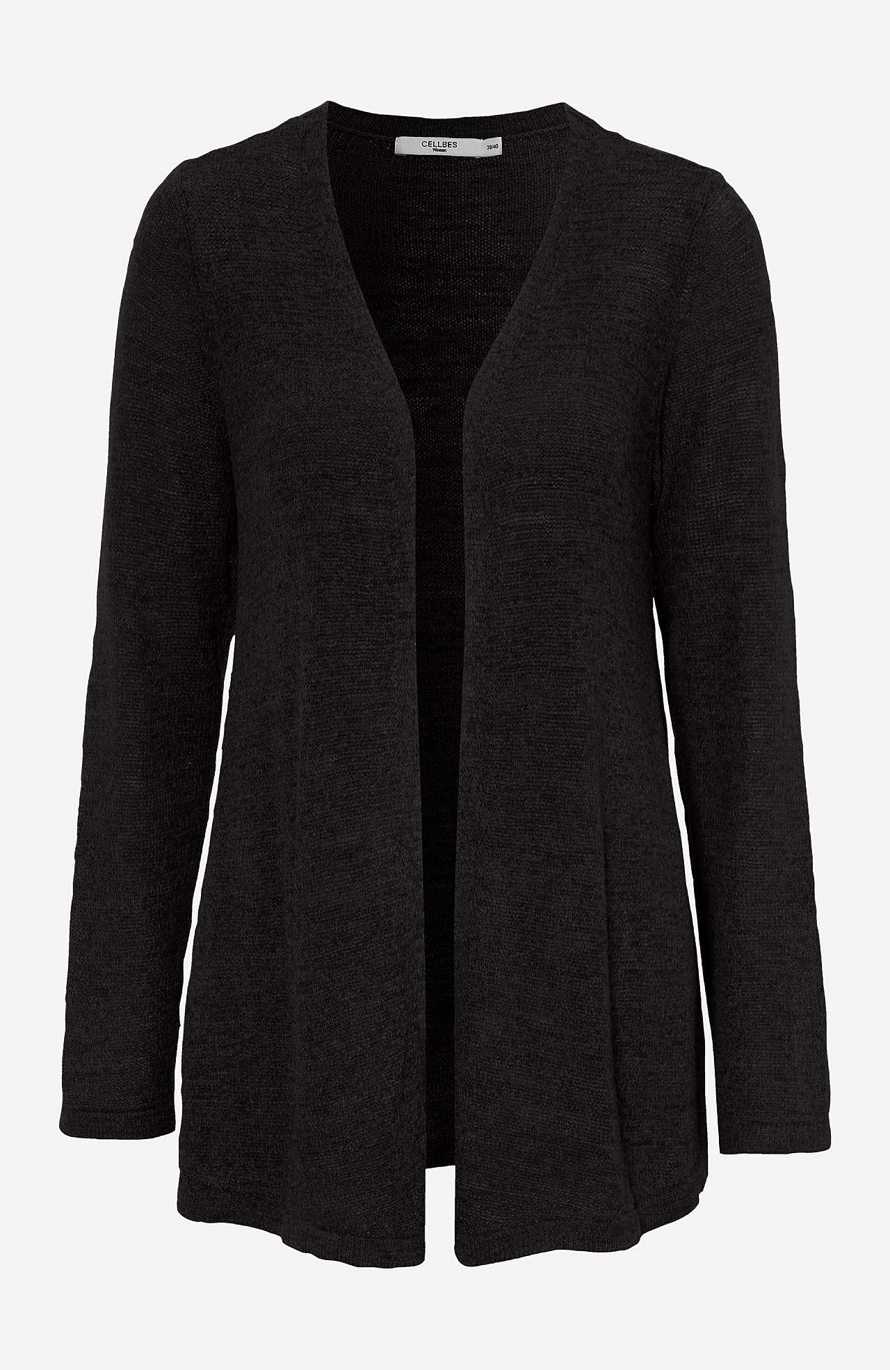Knitted cardigan with open front