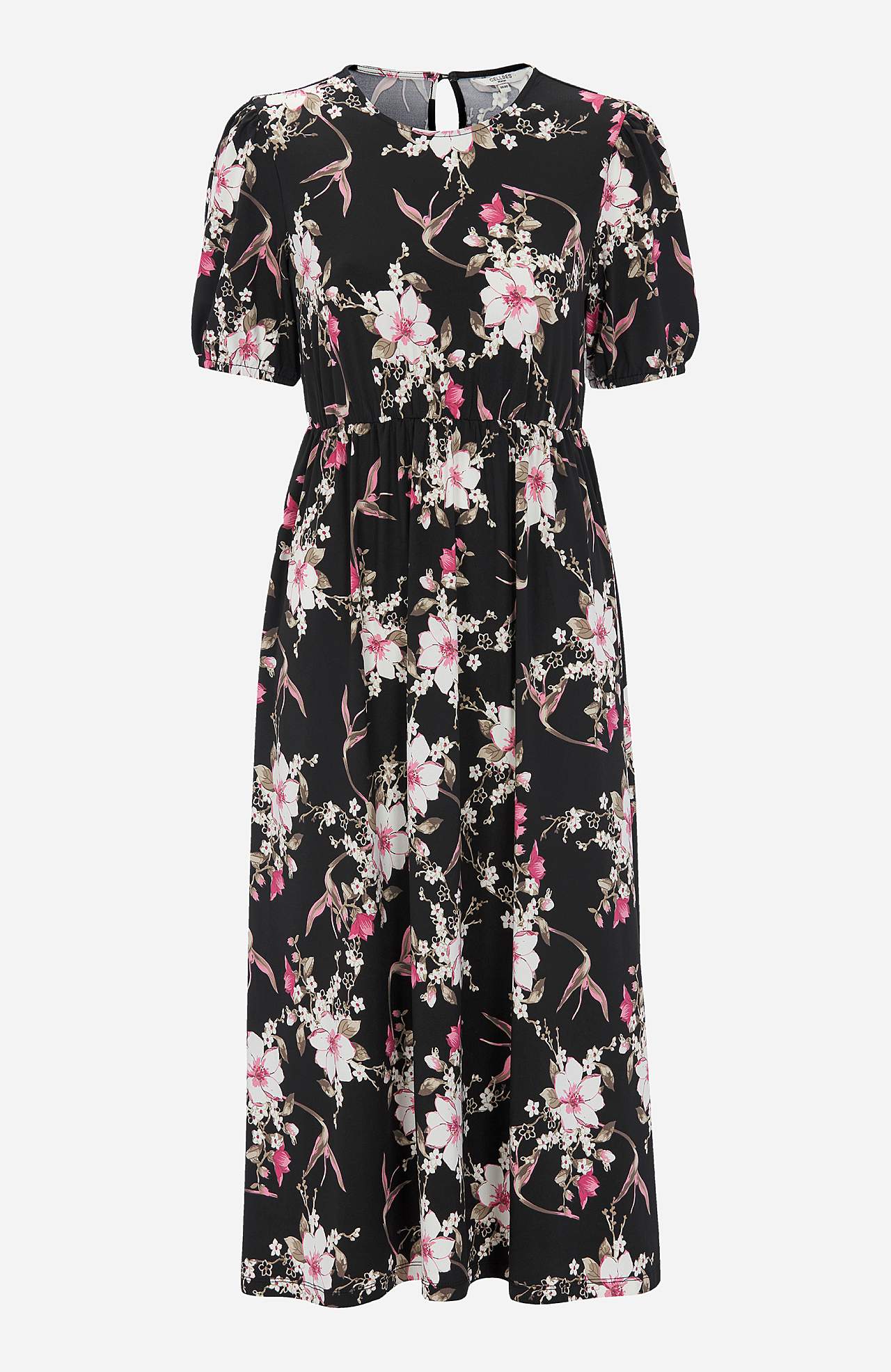 Patterned midi dress in supple jersey