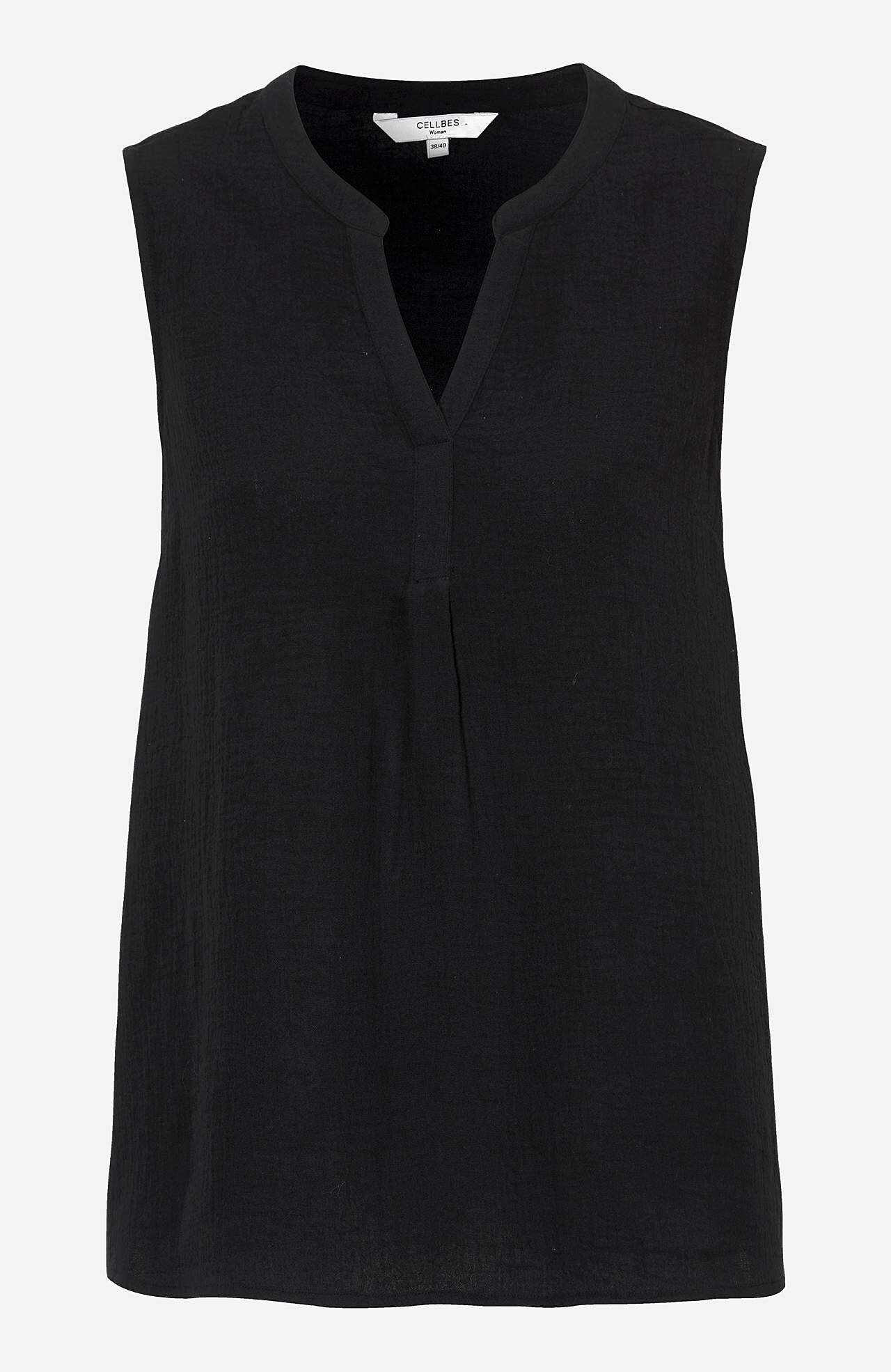 Sleeveless, crinkled blouse
