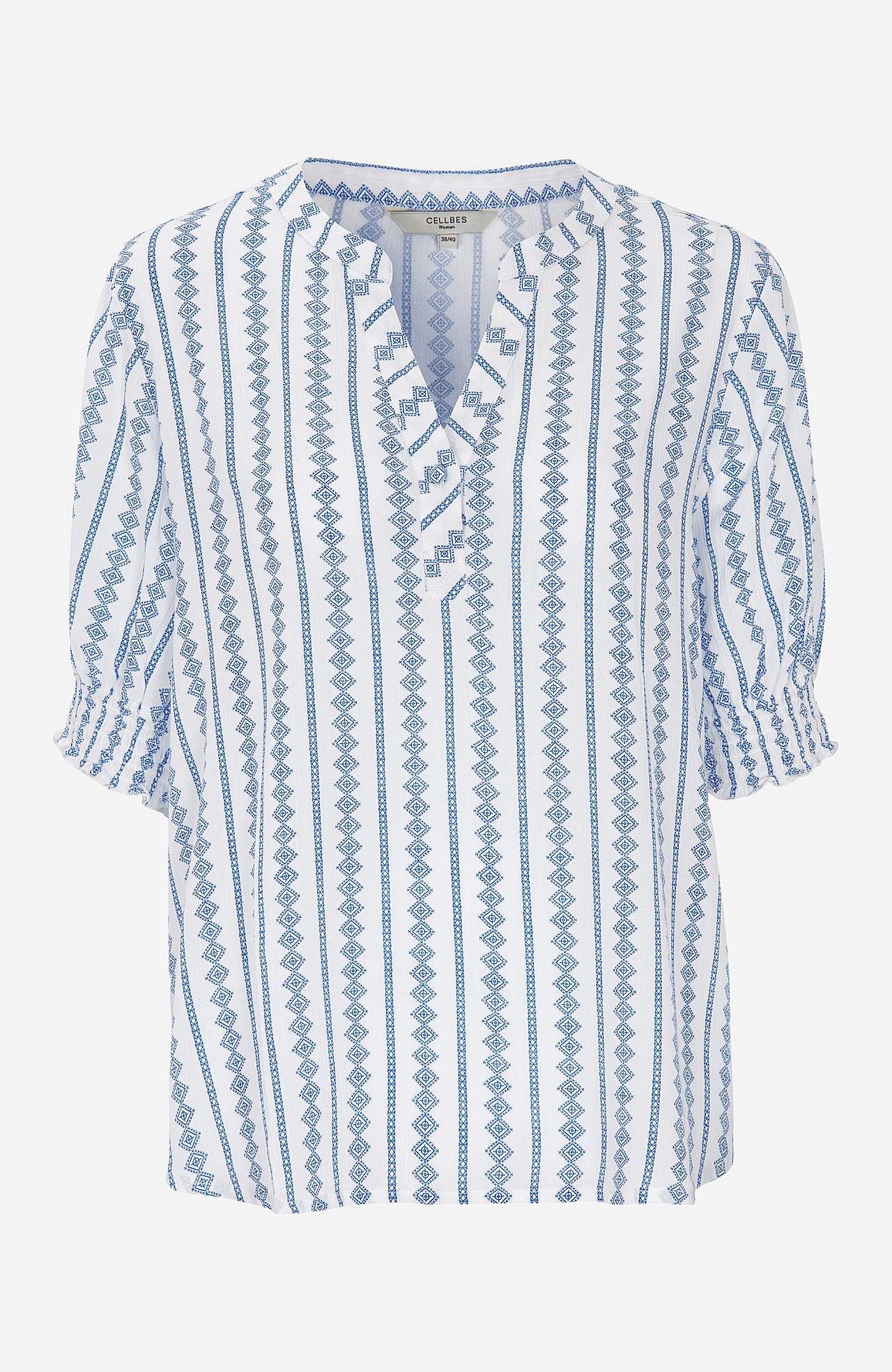 Crepe blouse with smocking Mia
