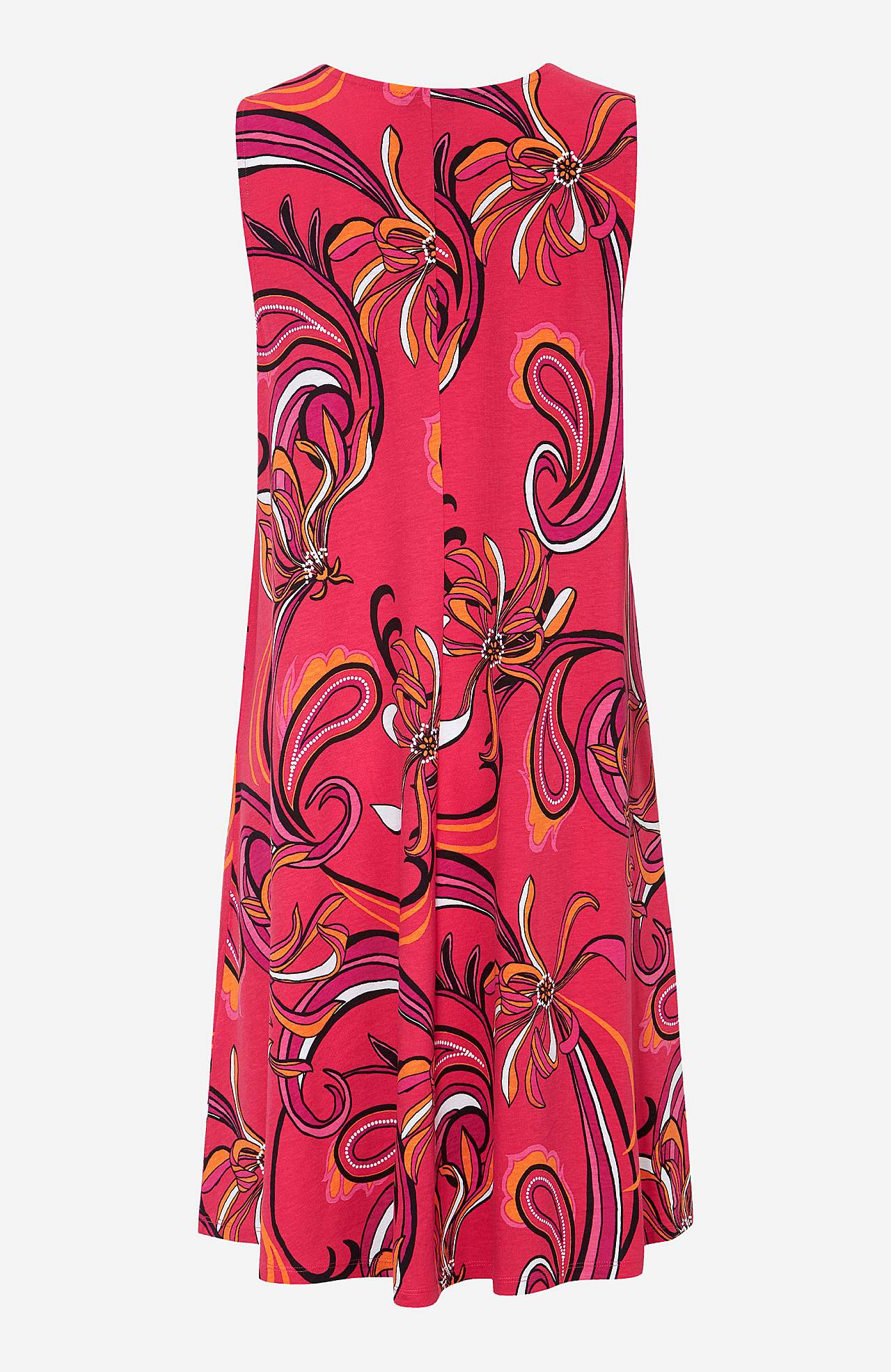 V-neck, sleeveless jersey dress