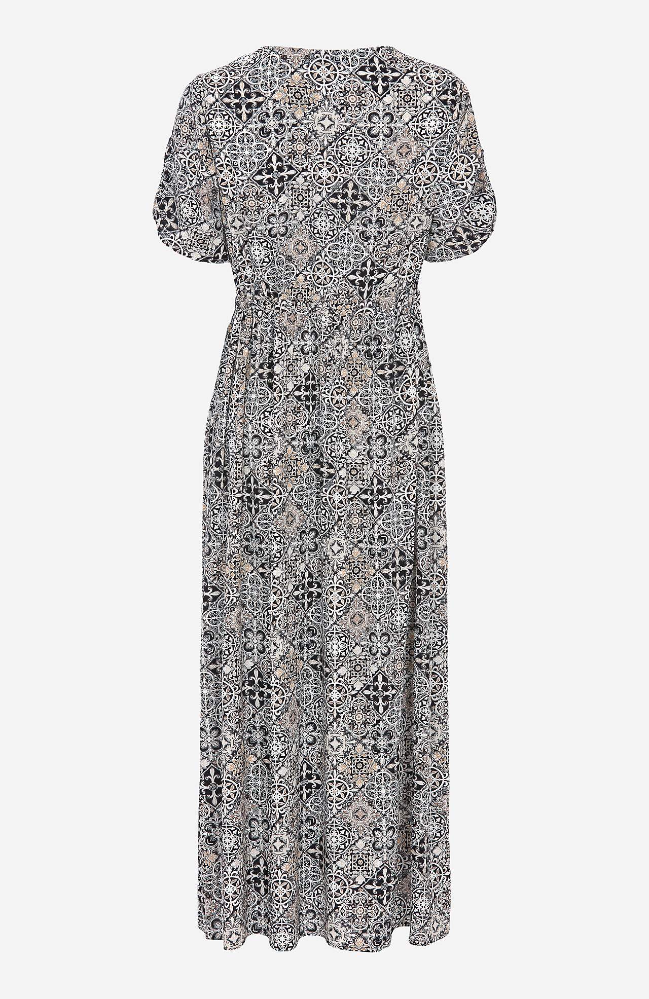 Crepe dress with tie band at the waist