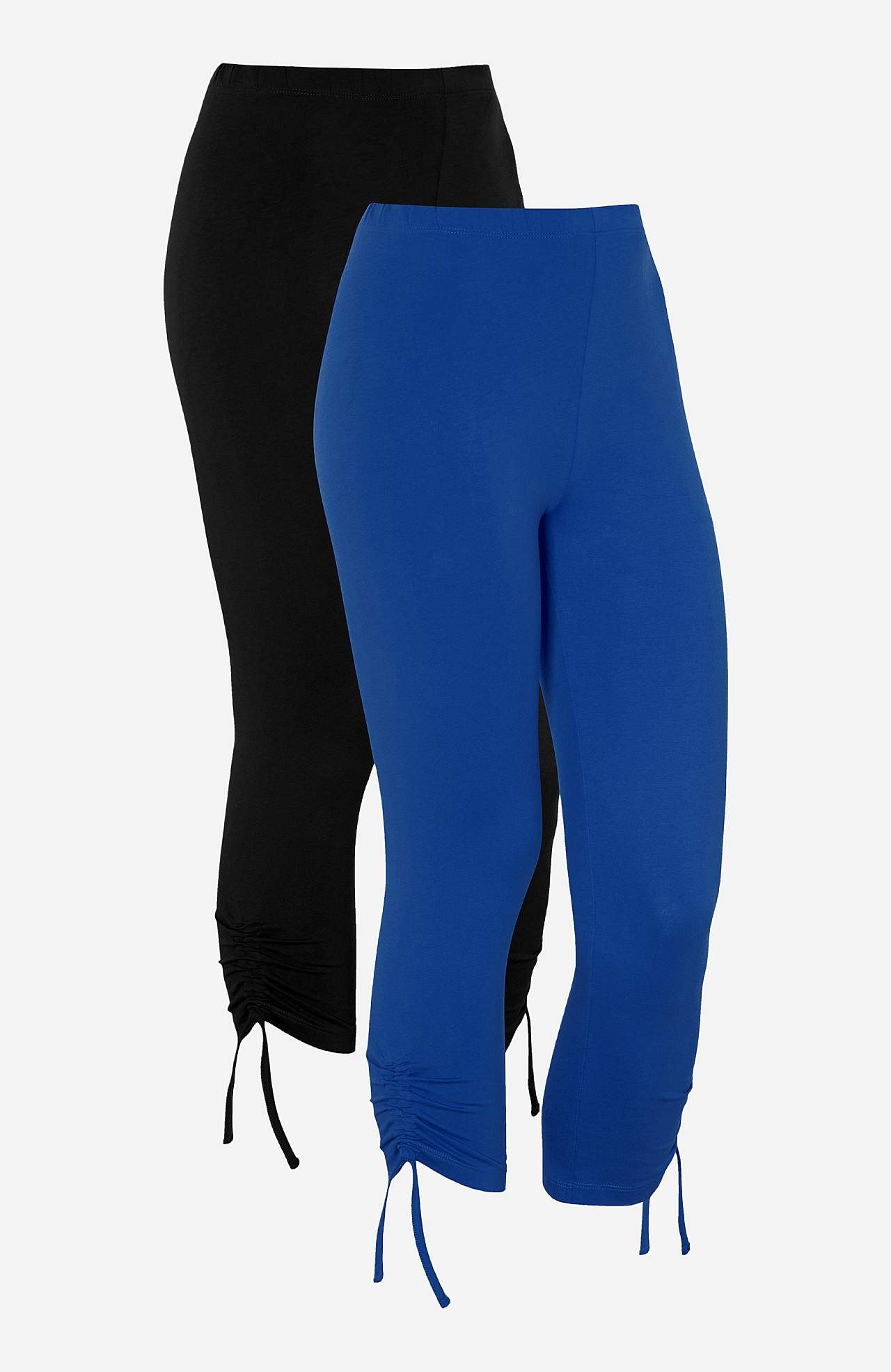 Capri leggings with drawstring at the leg ends Astrid 2-pack