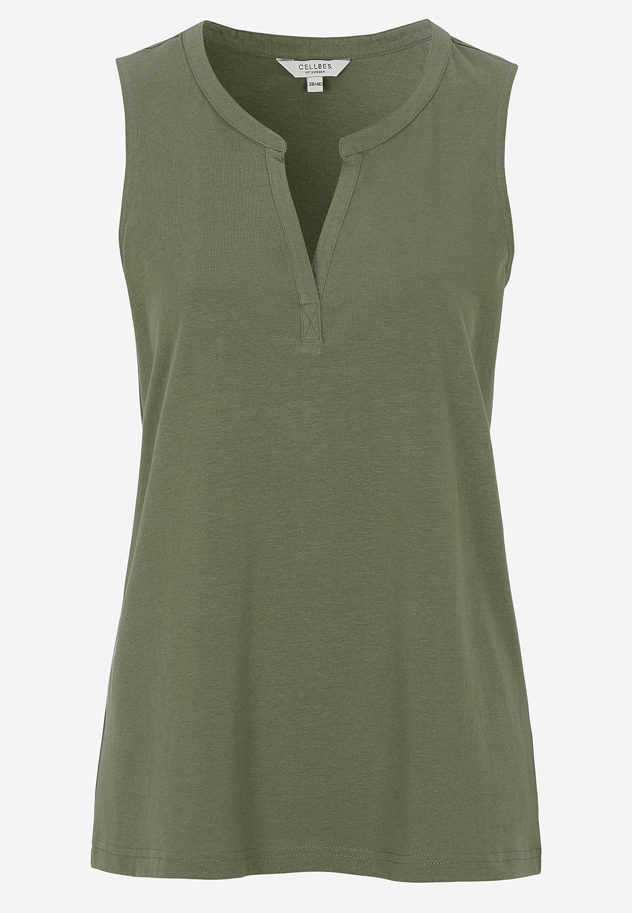 Sleeveless top in organic cotton 2-pack