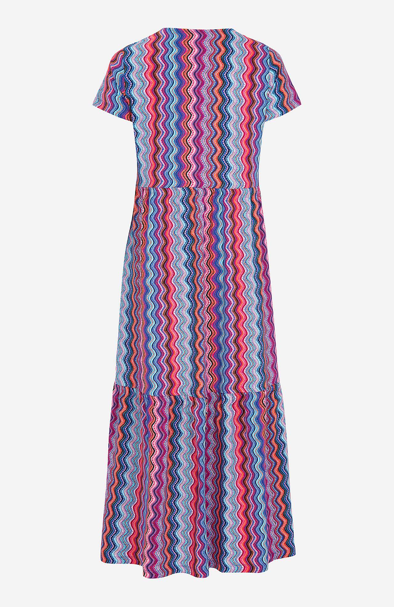 Patterned jersey dress with frill