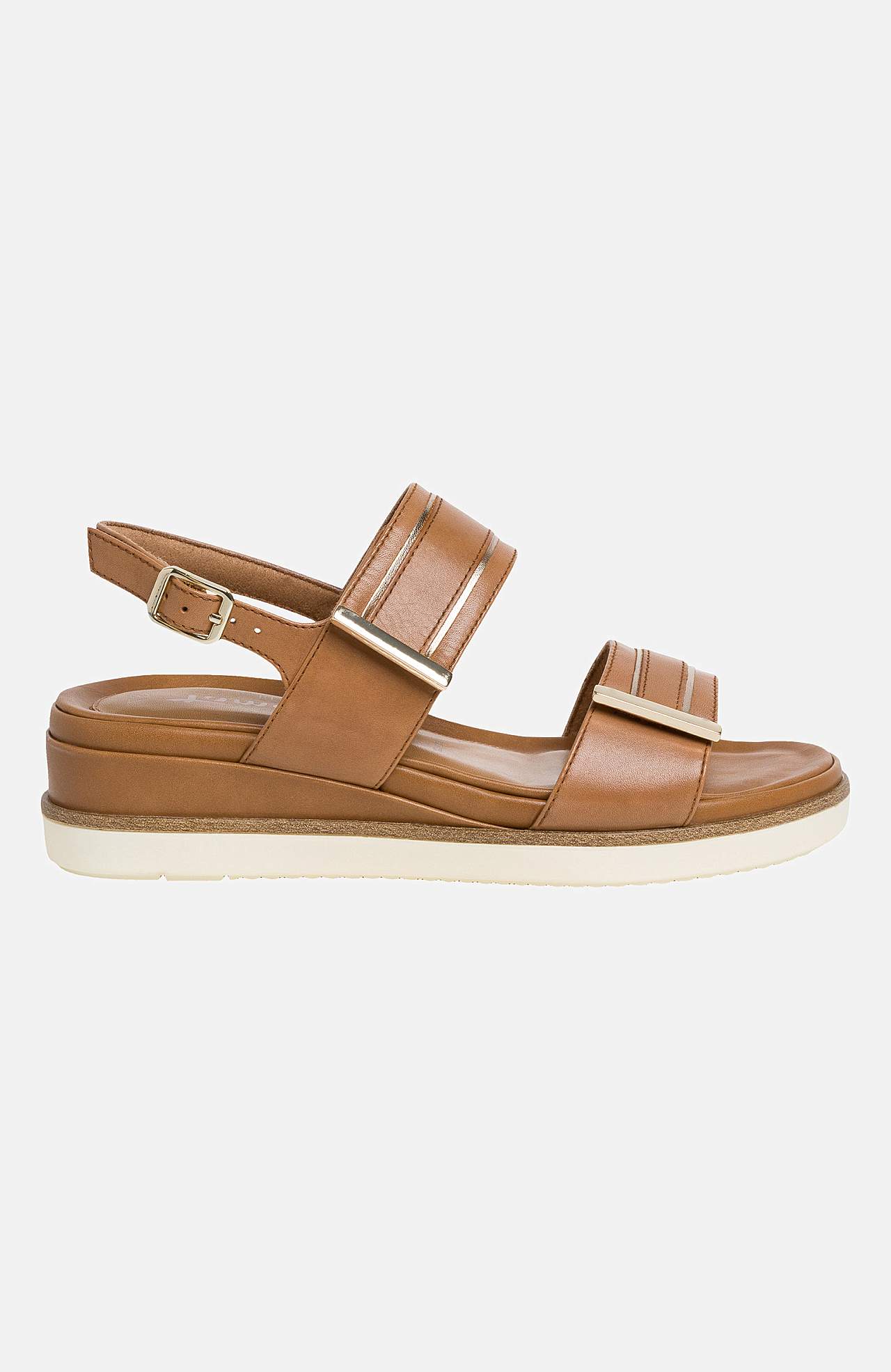 Skinnsandal med brede stropper