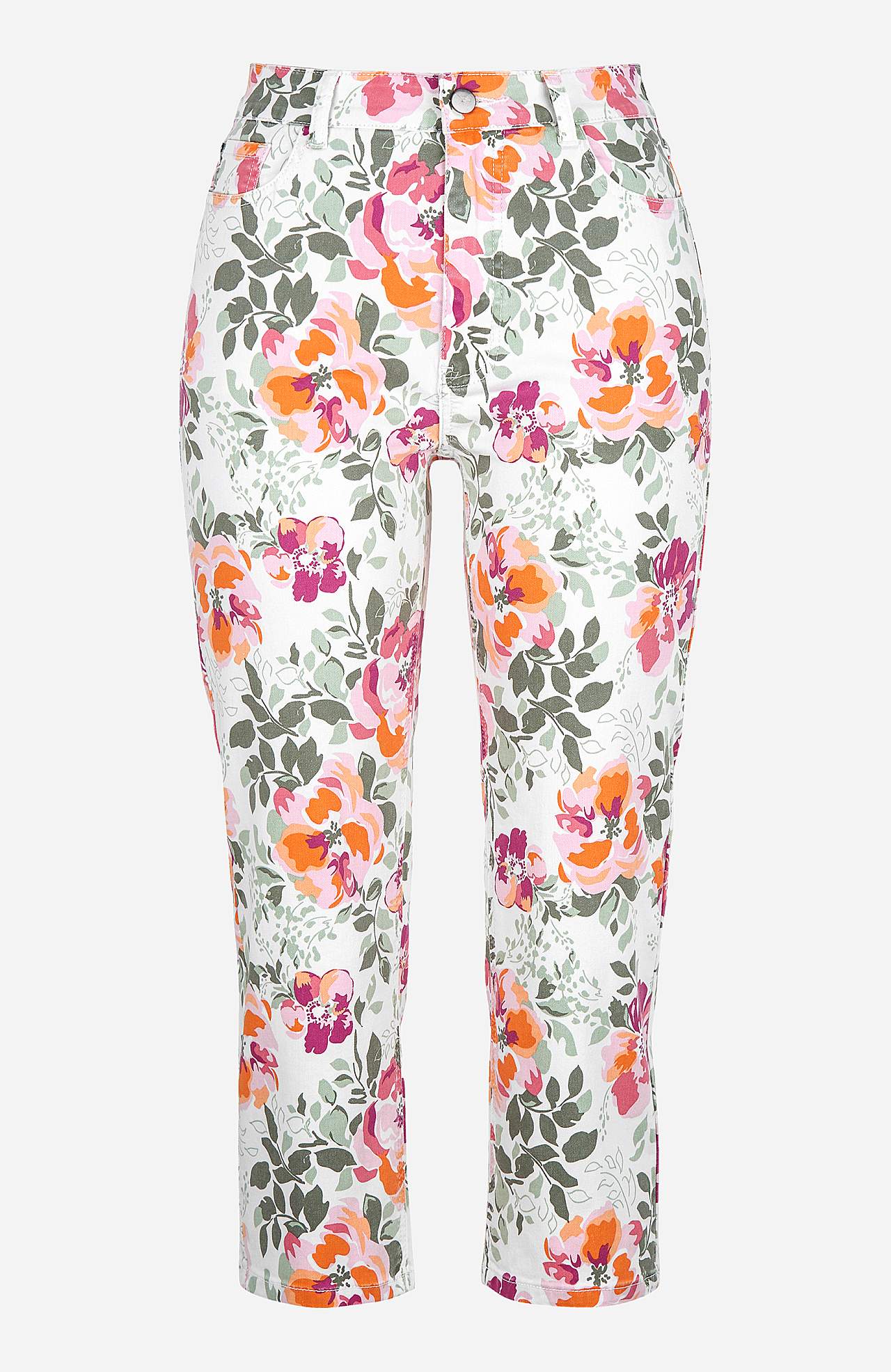 Capri trousers with a flower pattern