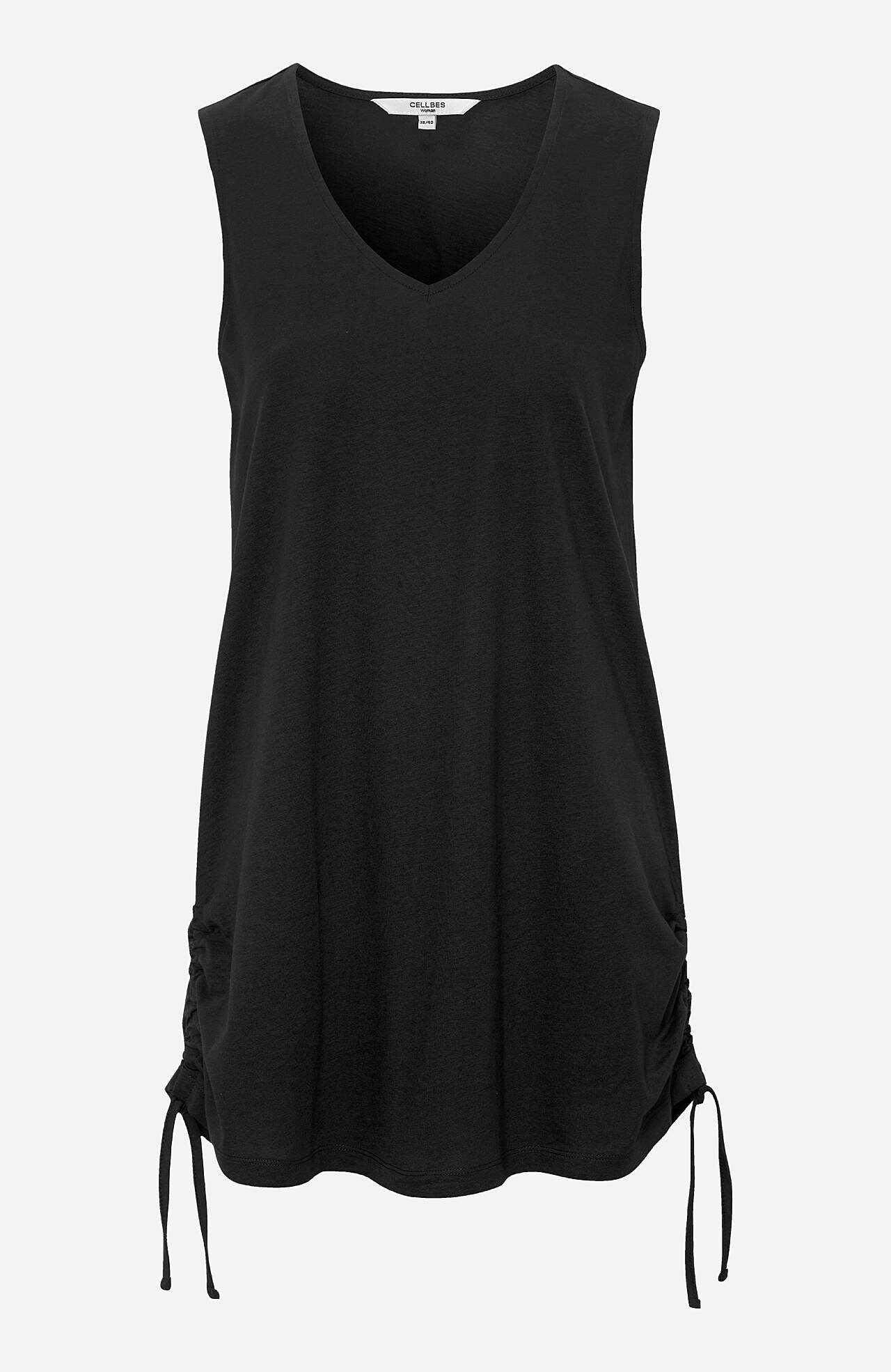 Sleeveless jersey tops with two different lengths 2-pack
