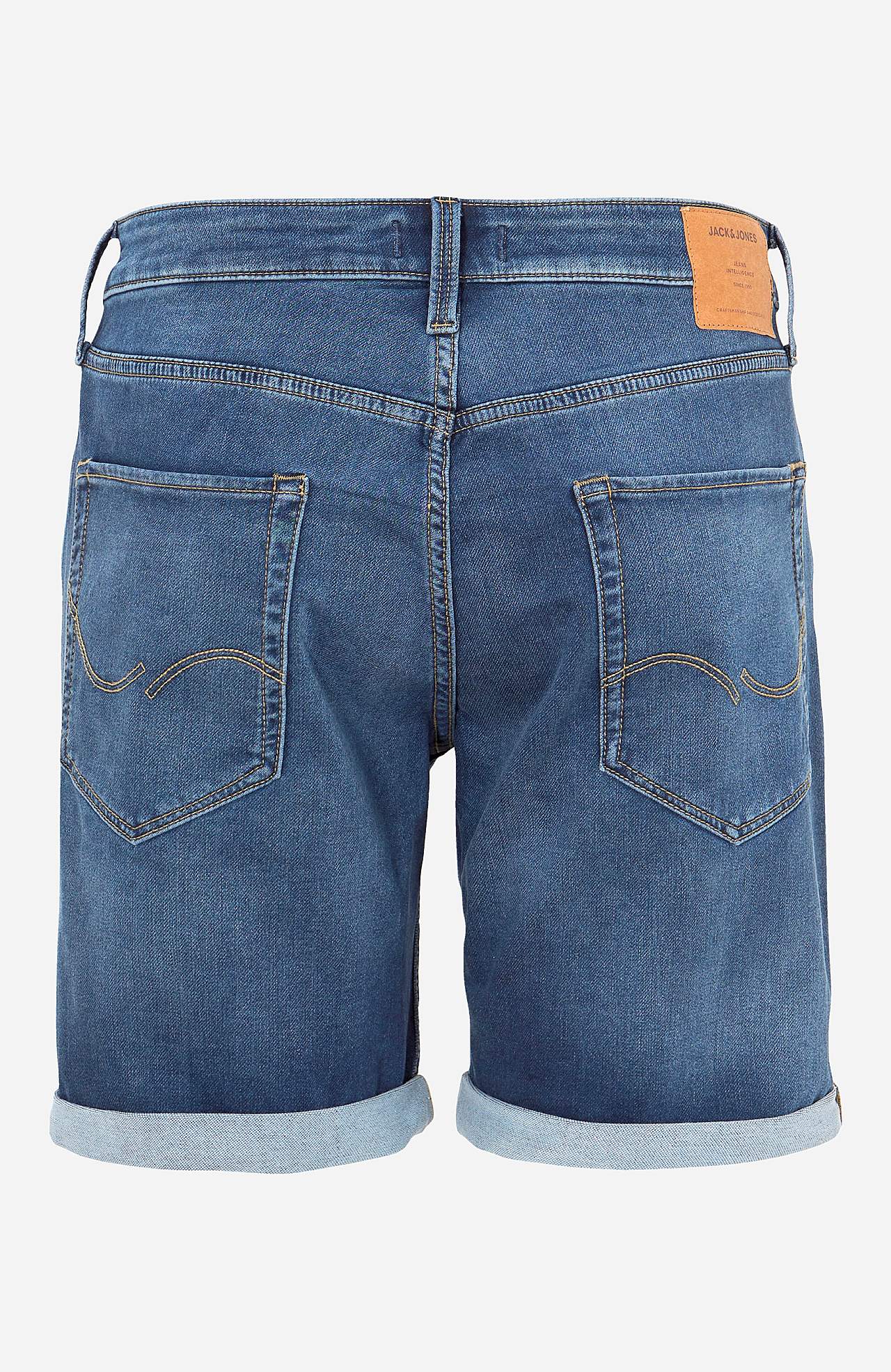 Medium blåe, superstretch jeans-shorts