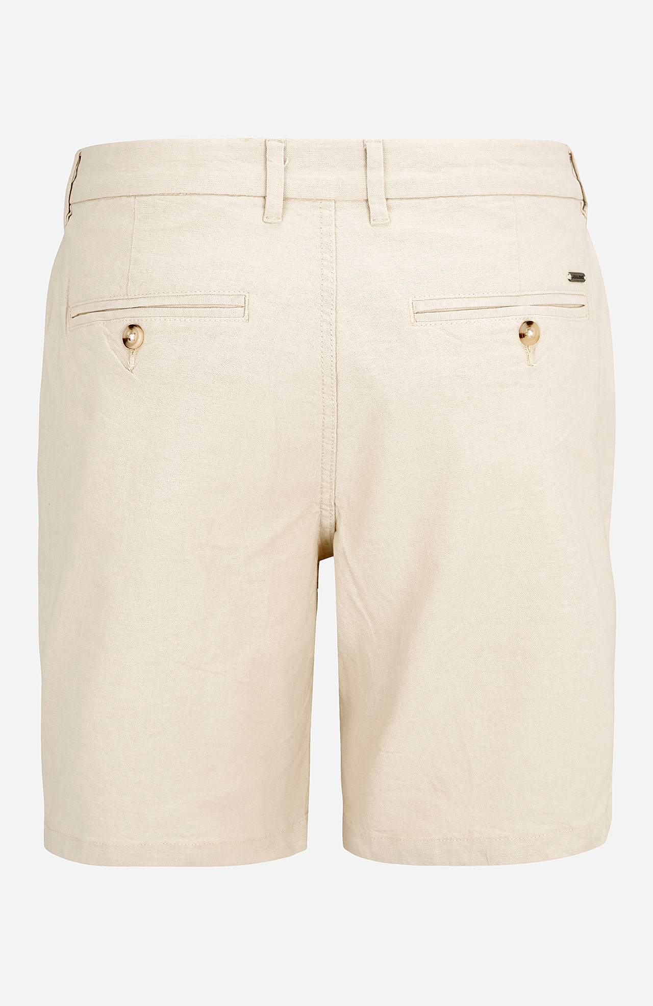 Enfärgade shorts i bomull och linnemix
