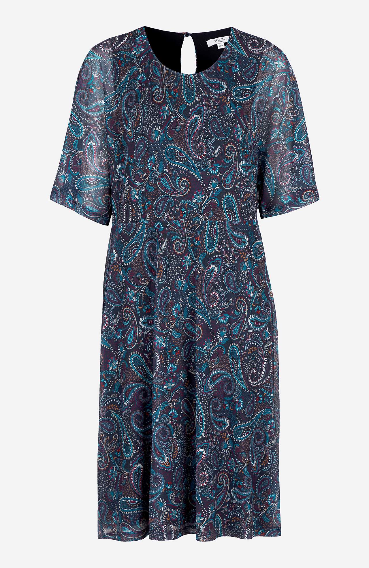 Jersey dress in mesh