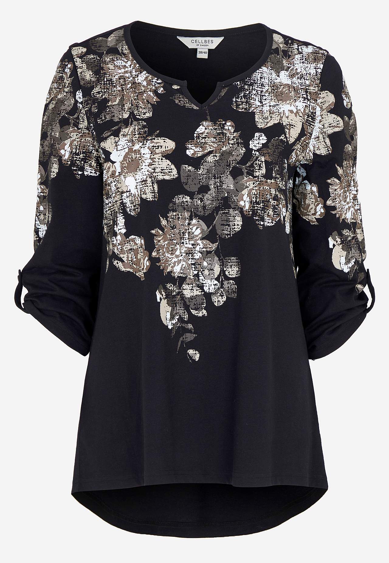 Patterned jersey top