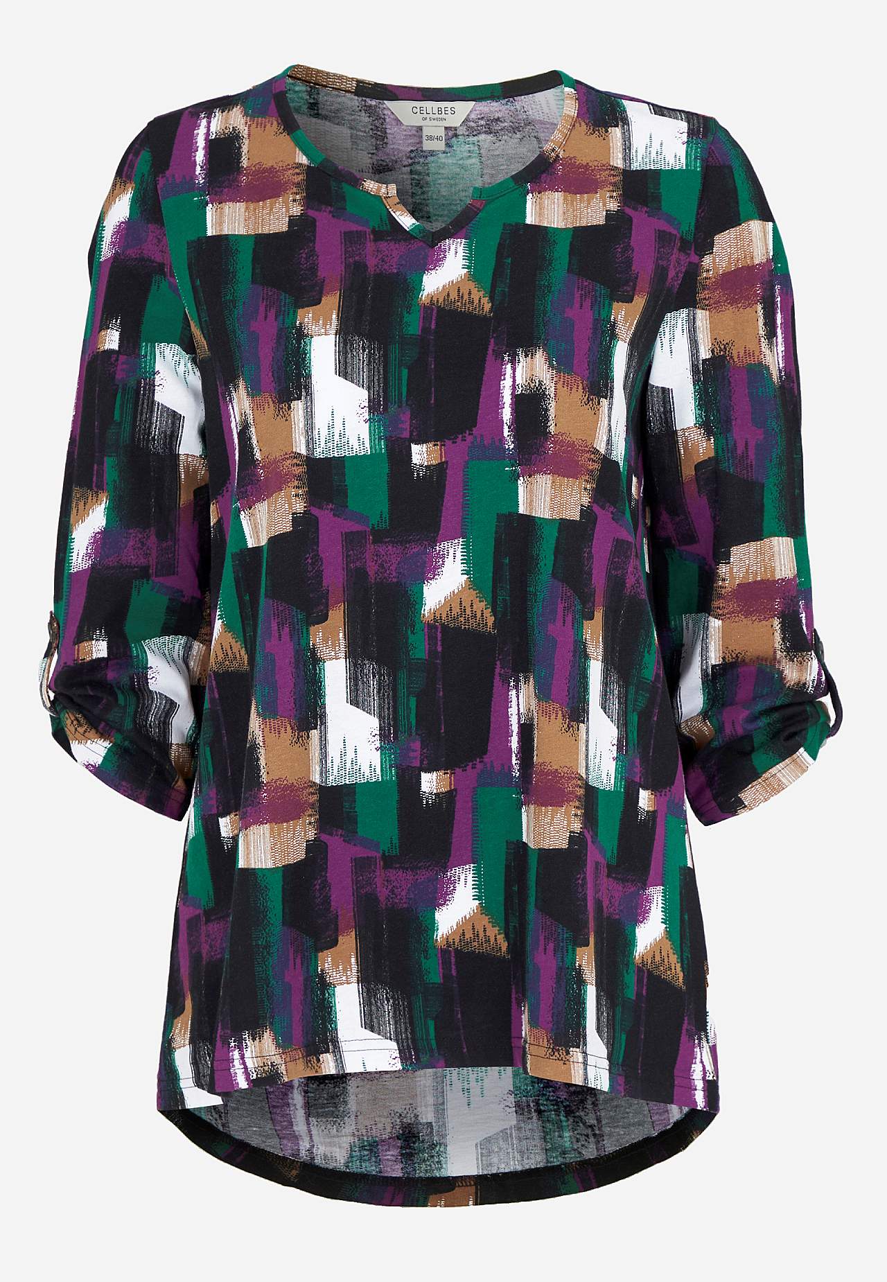 Patterned jersey top
