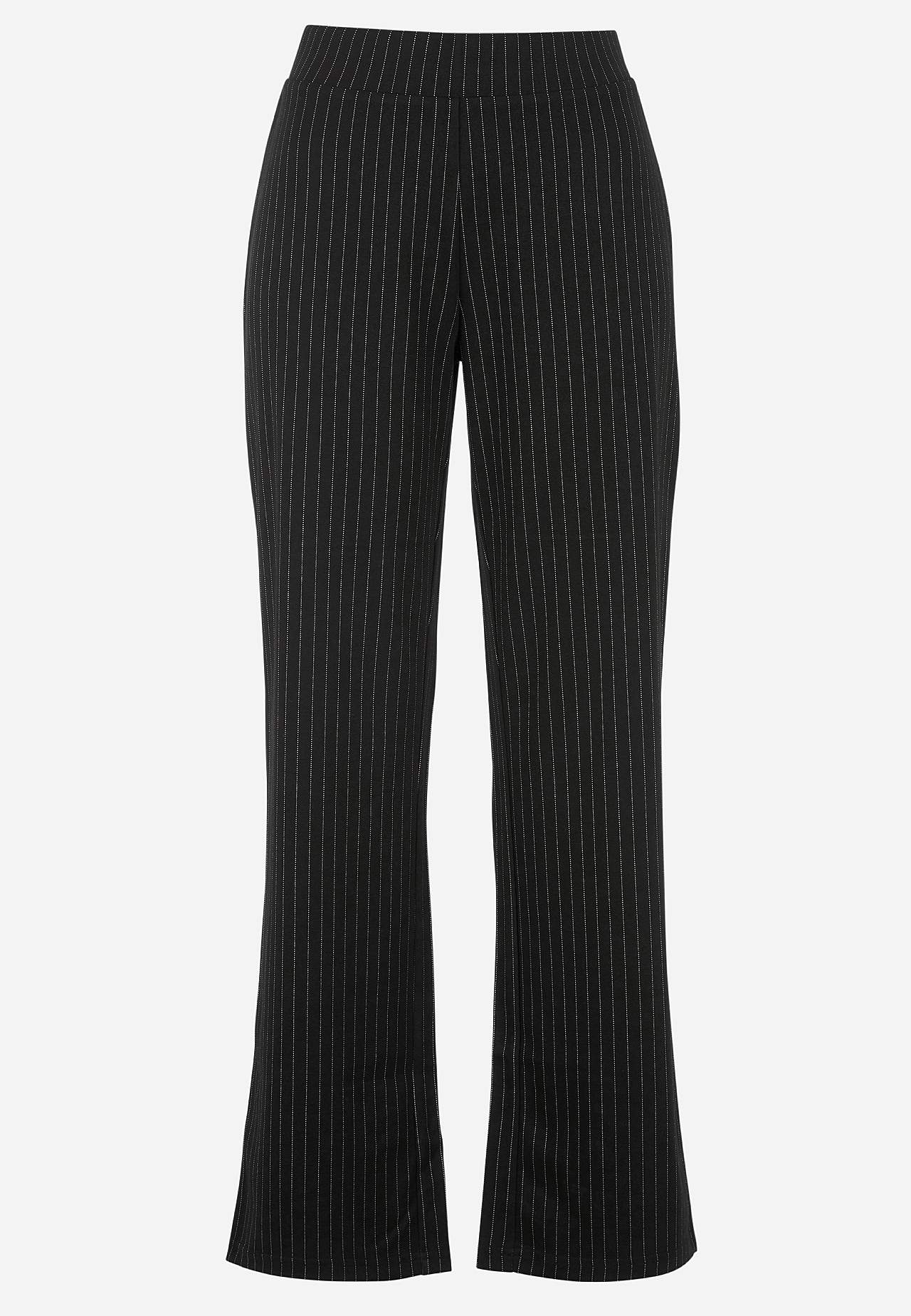 Jersey pants with straight legs