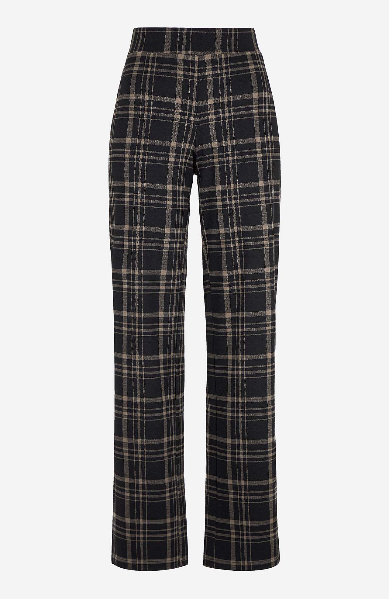 Jersey pants with straight legs