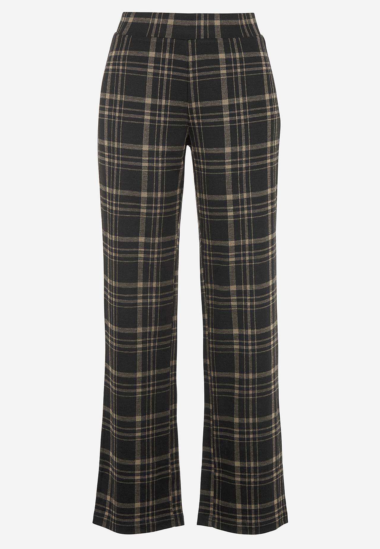Jersey pants with straight legs