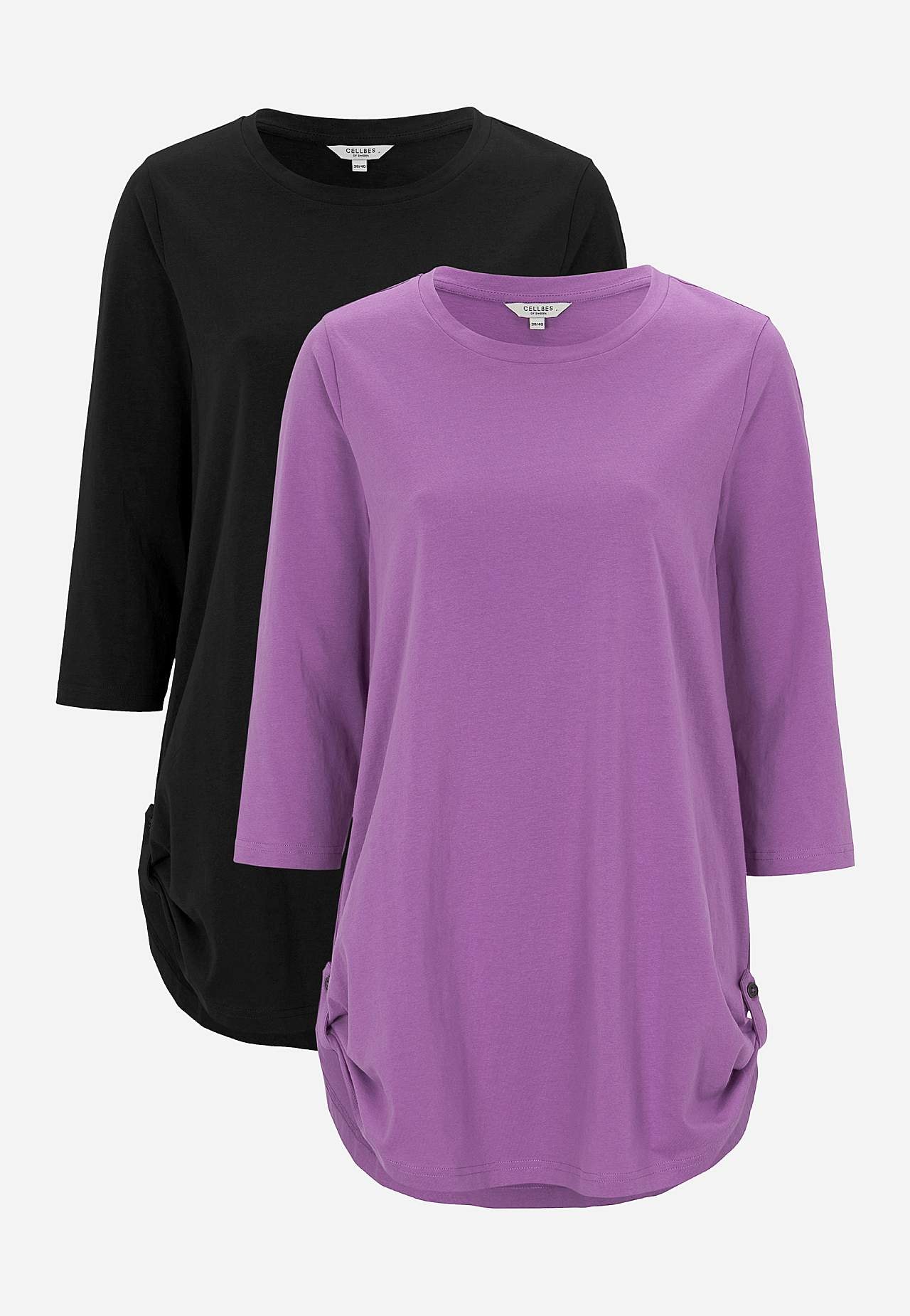 Jersey tuniq with 3/4 sleeve 2-pack