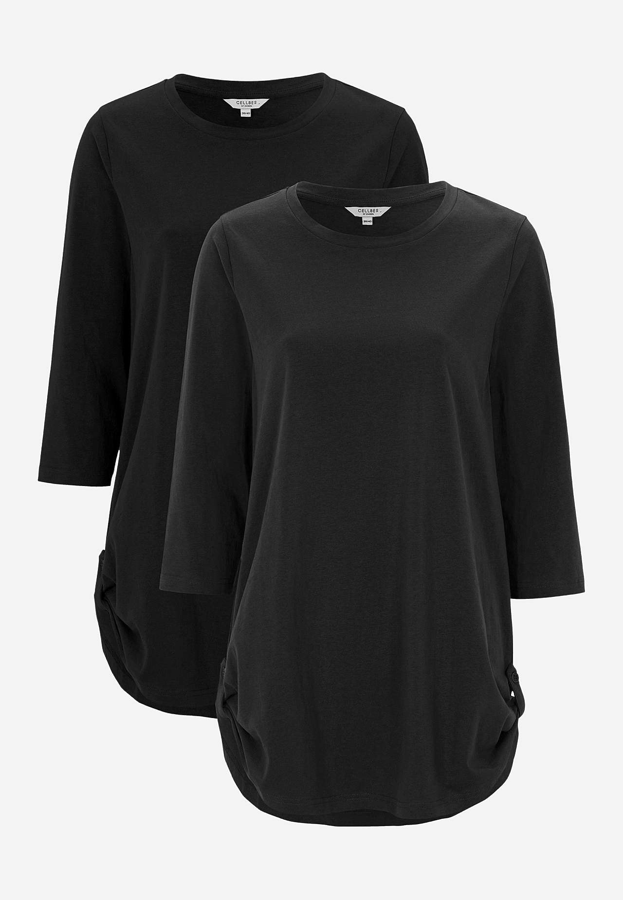 Jersey tuniq with 3/4 sleeve 2-pack