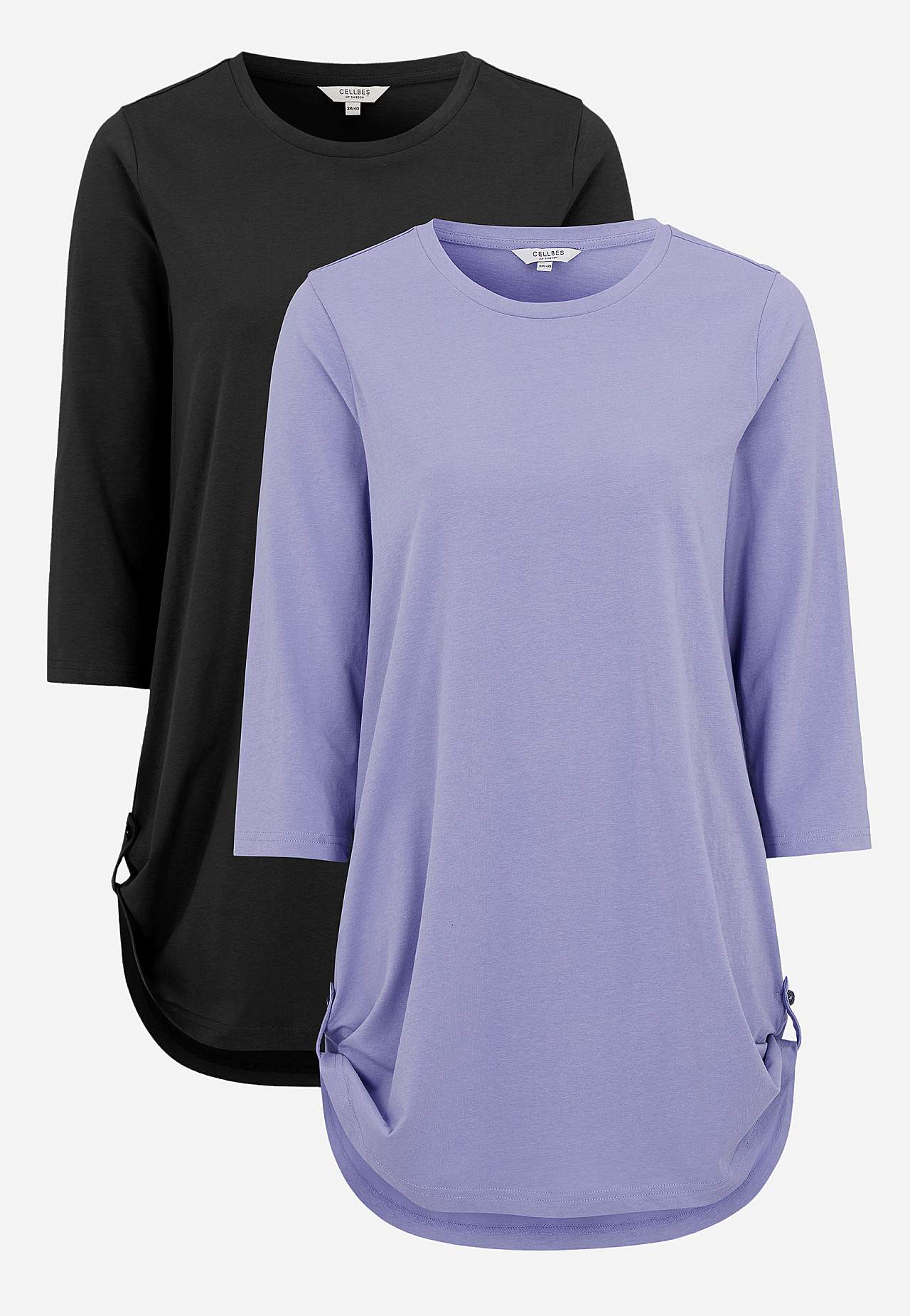 Jersey tuniq with 3/4 sleeve 2-pack
