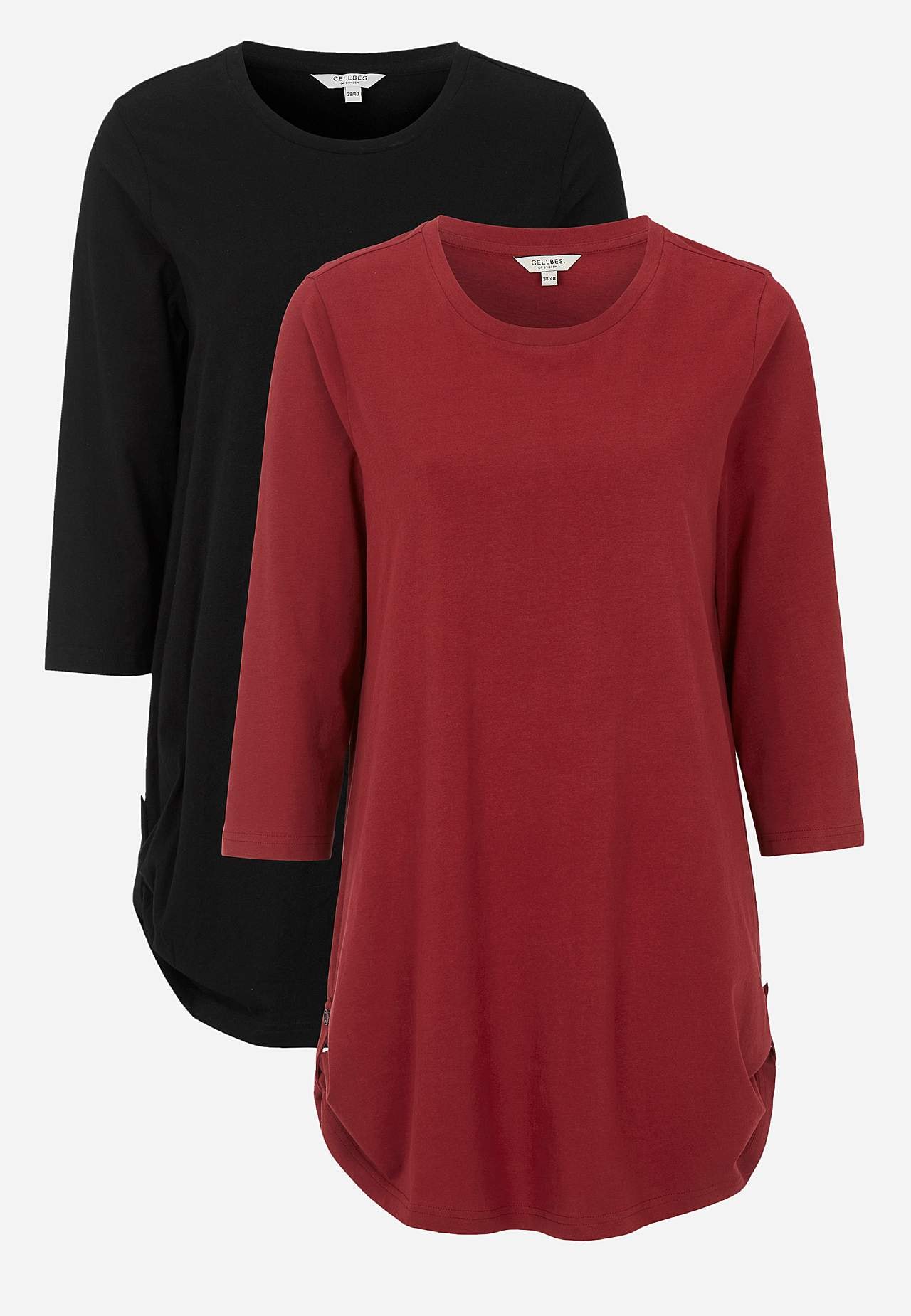 Jersey tuniq with 3/4 sleeve 2-pack