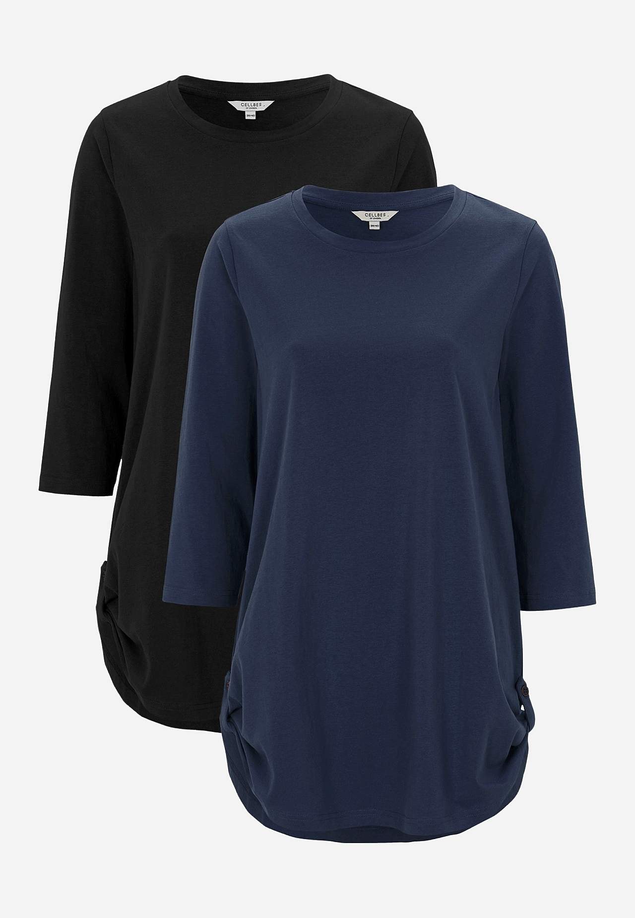 Jersey tuniq with 3/4 sleeve 2-pack
