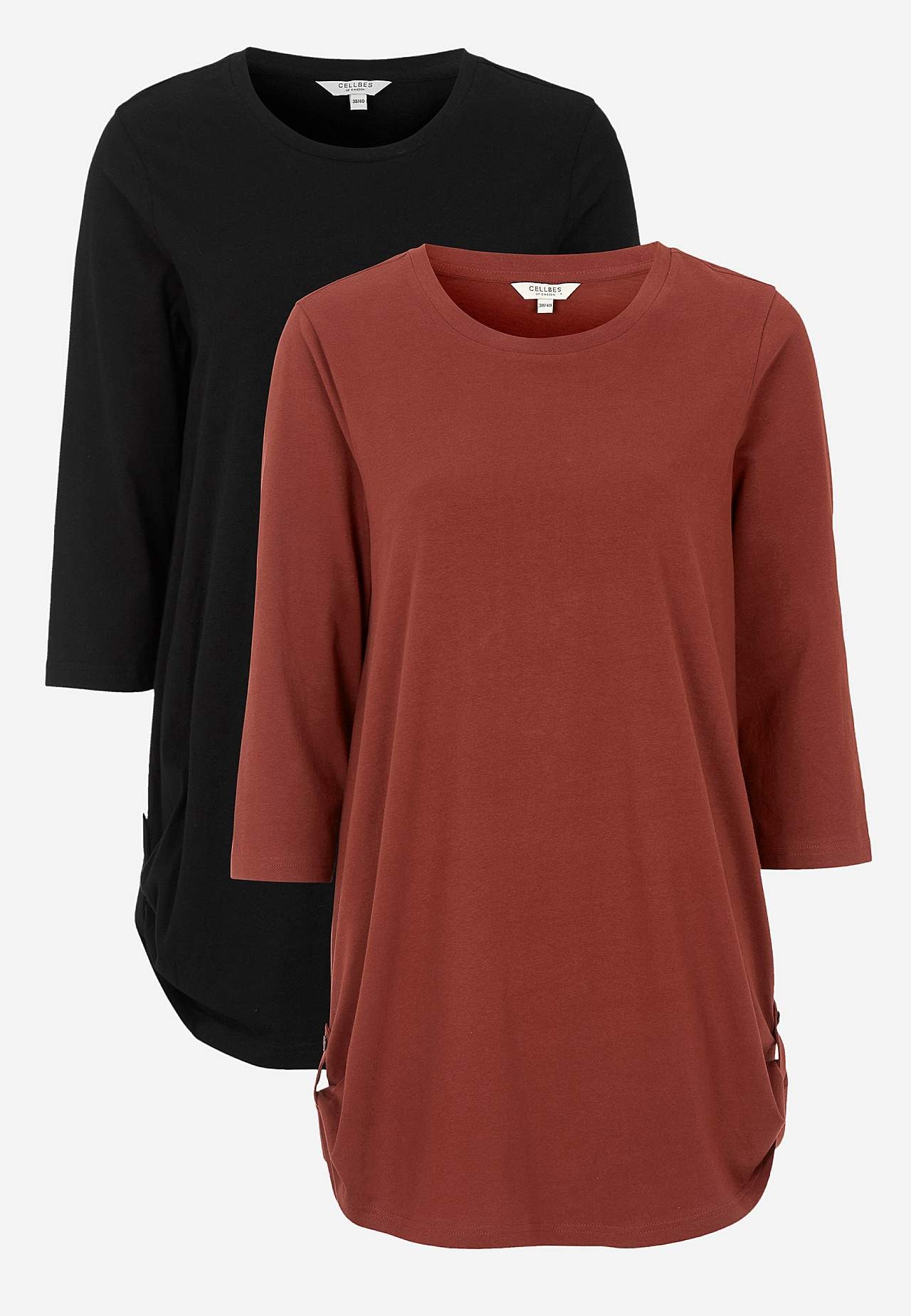 Jersey tuniq with 3/4 sleeve 2-pack