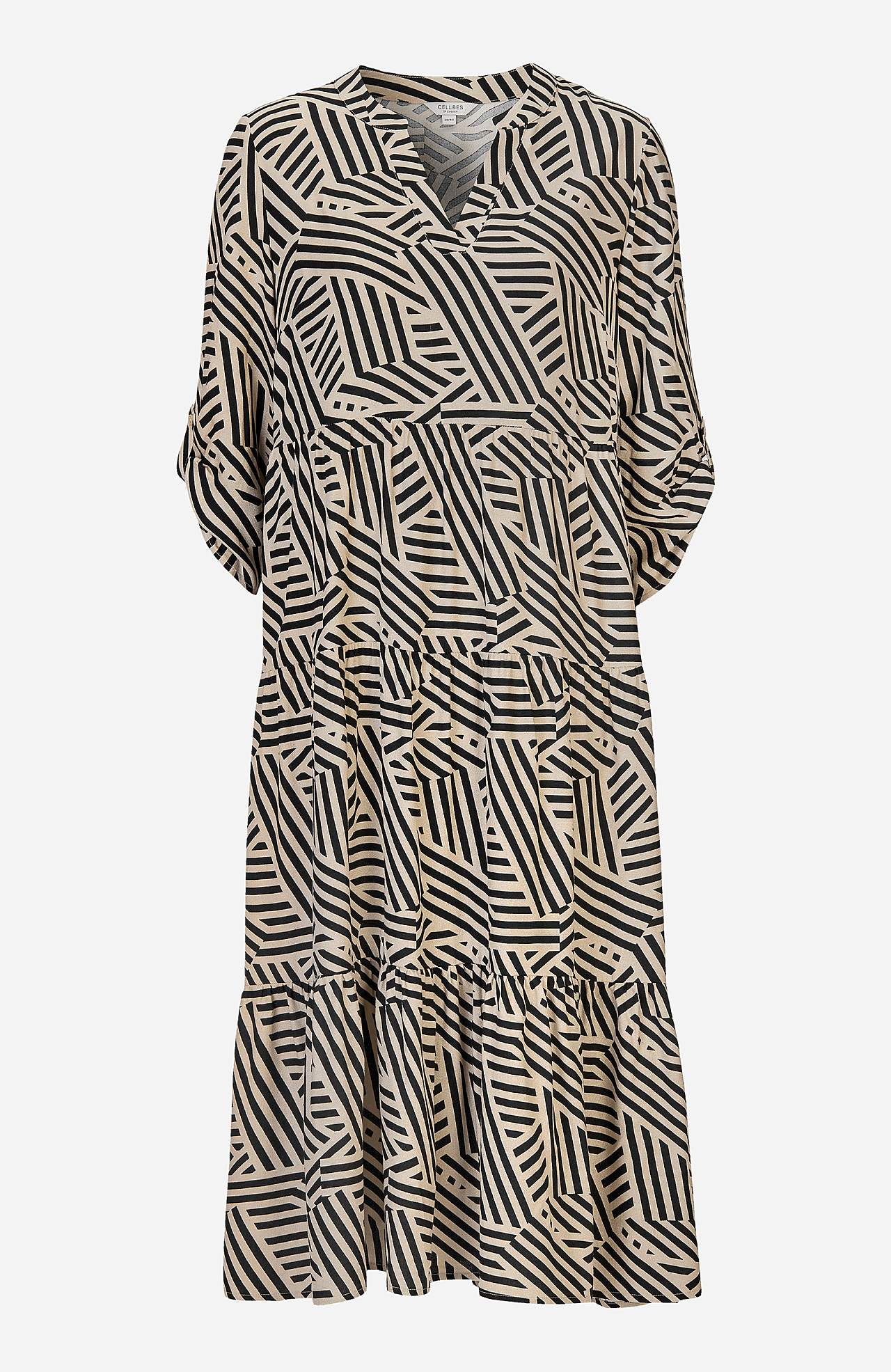 Patterned dress with flounces Mika