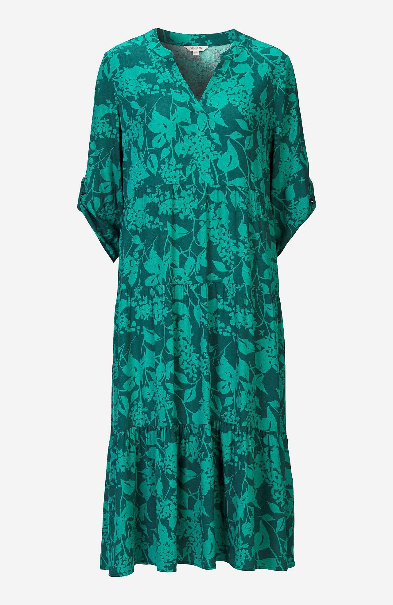 Patterned dress with flounces Mika